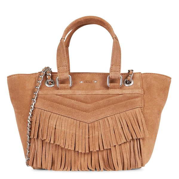 Sac porté main en cuir velours