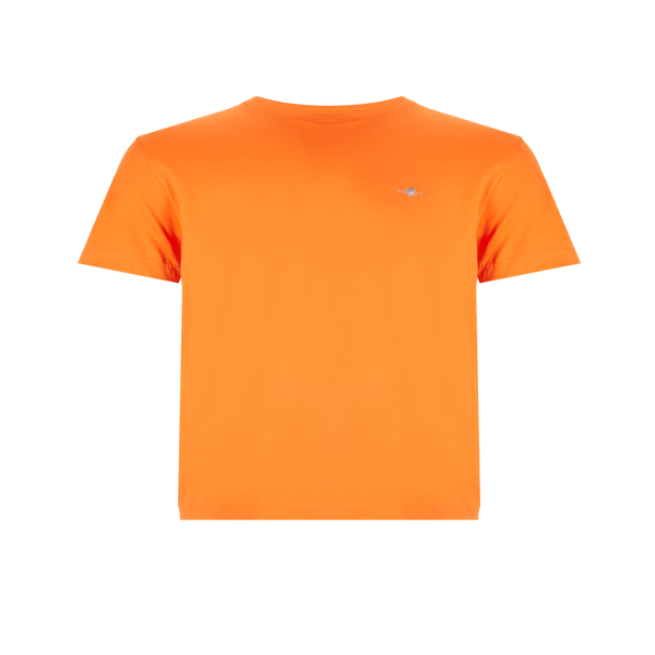 Gant Plain Cotton T-shirt In Orange