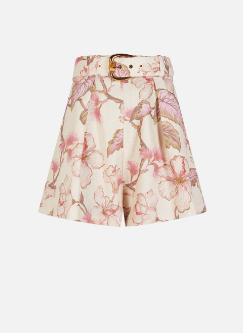 Floral linen shorts MulticolorZIMMERMANN 