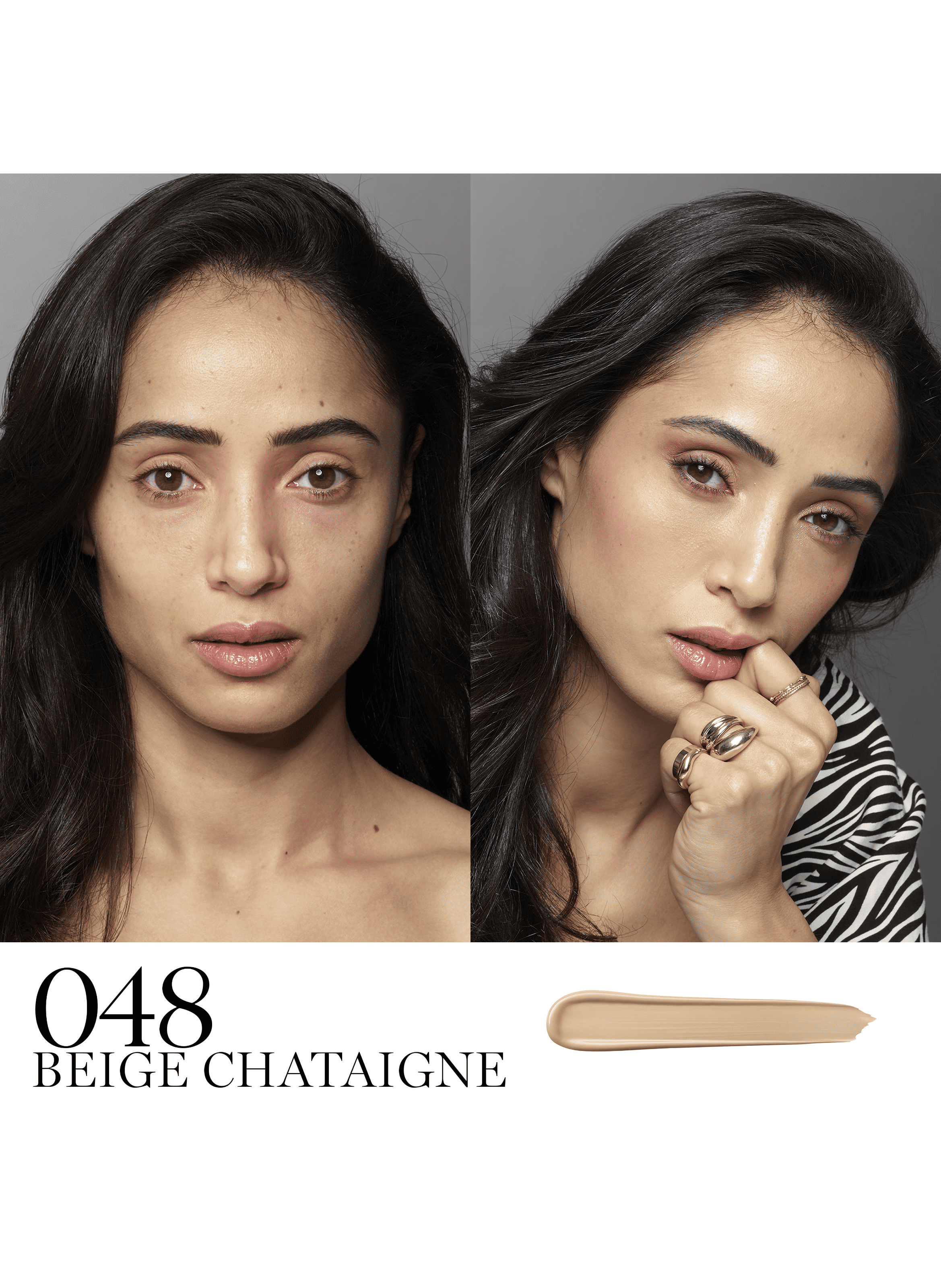 Teint Idole 2-in-1 concealer and foundation - 24h wear and hydration 048 beige châtaigne