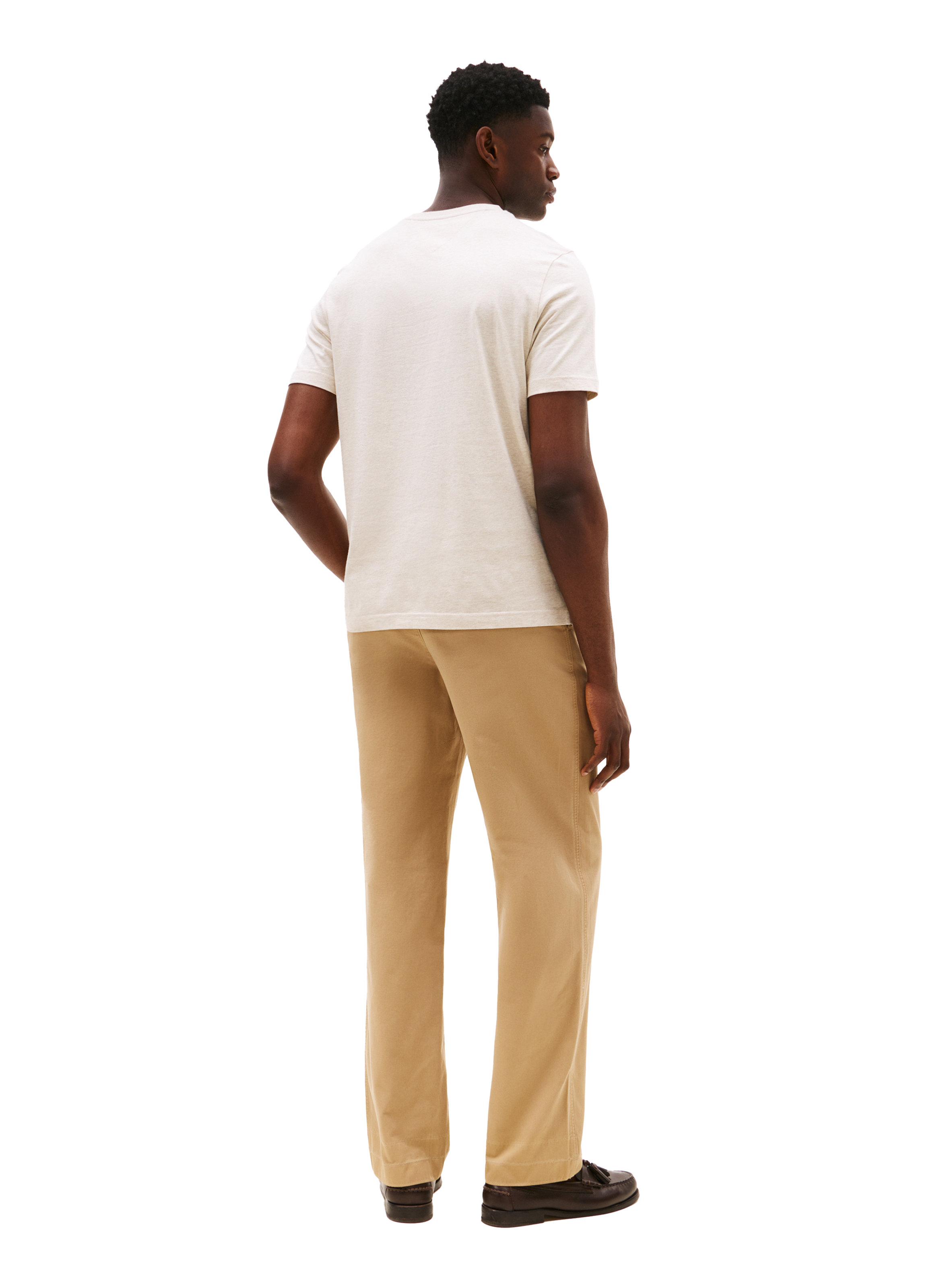 Biker-style cotton t-shirt TOMMY HILFIGER Beige