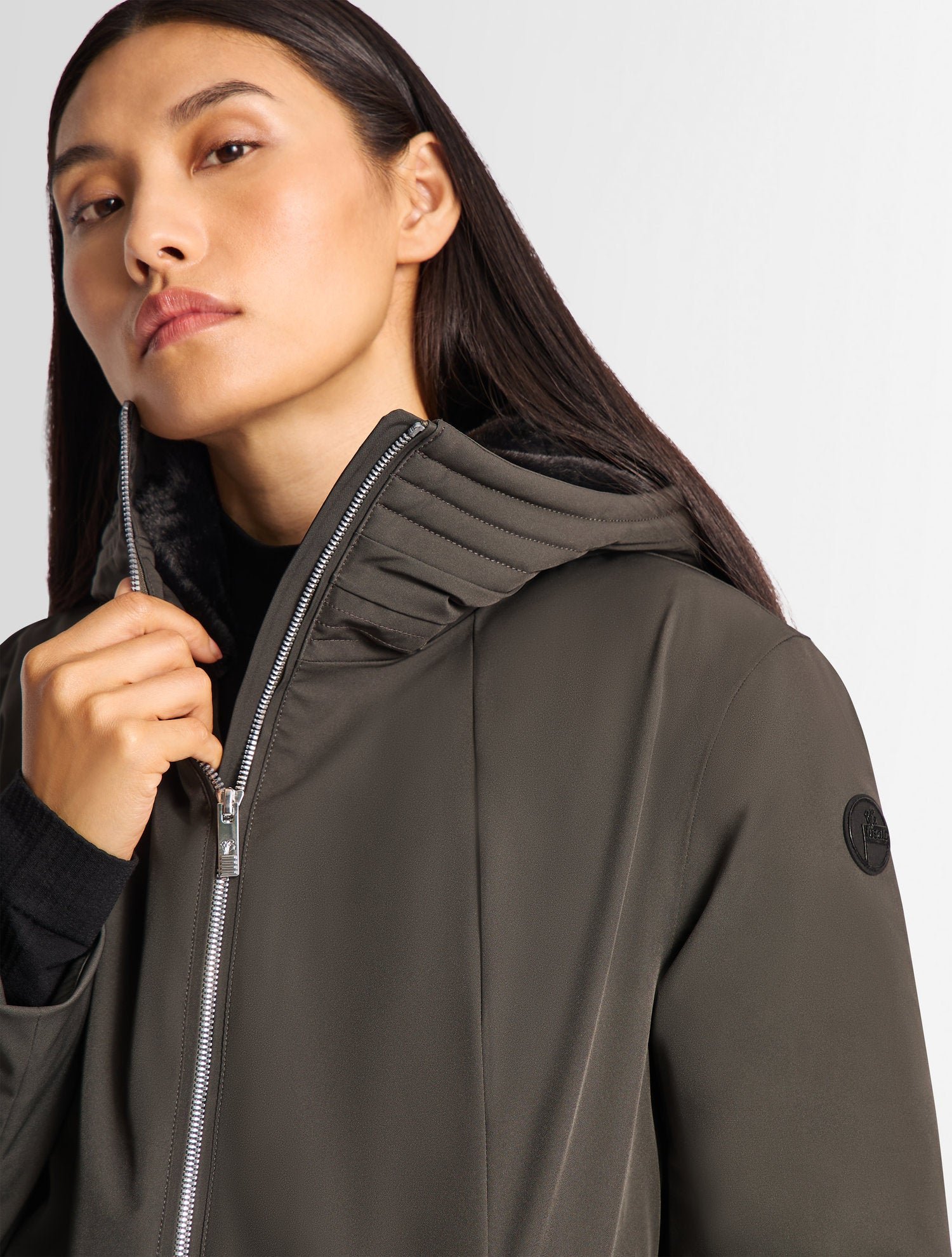 Manteau misha col montant coupe regular FUSALP Noir