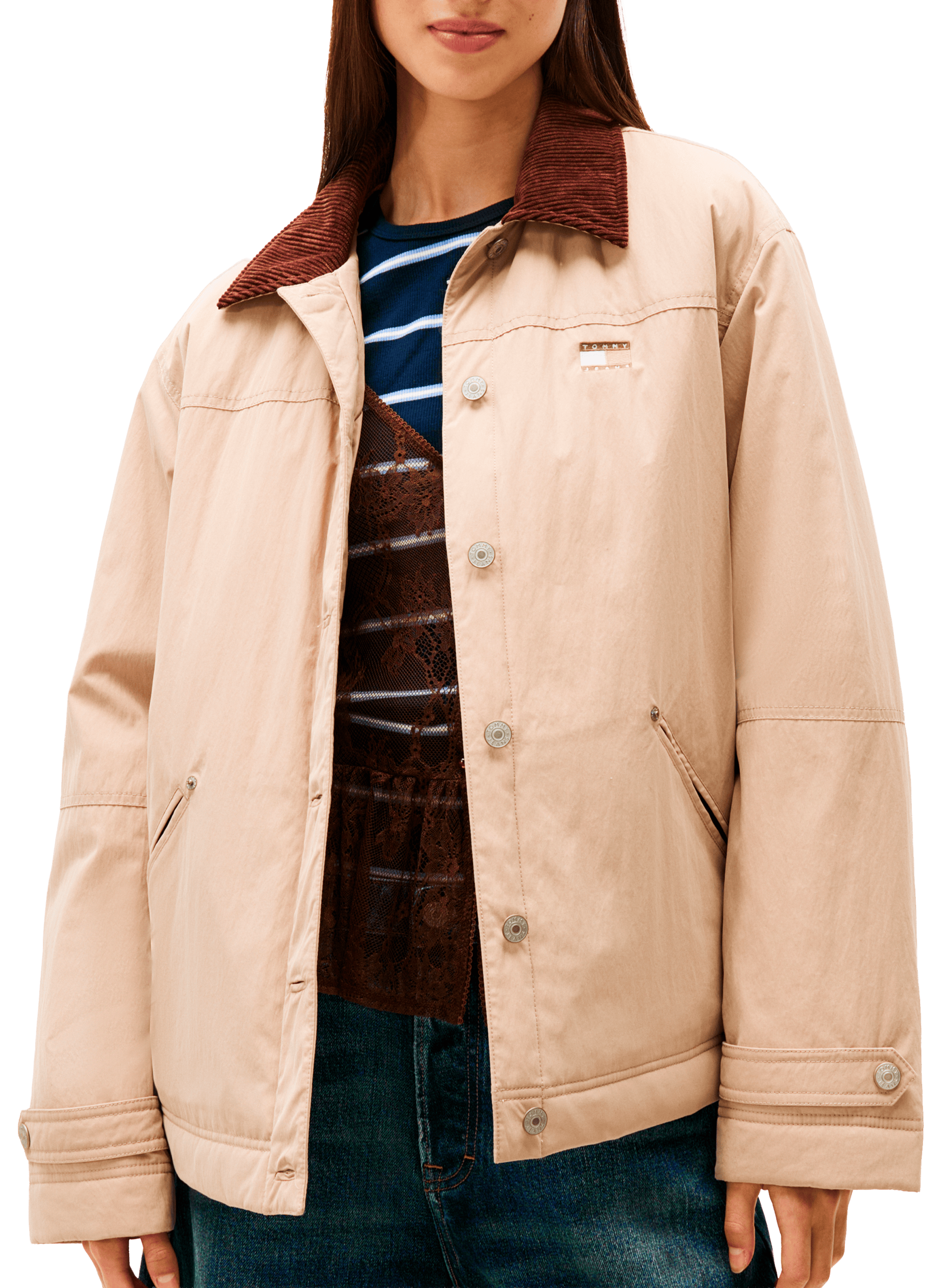 TOMMY HILFIGER Velvet collar jacket Beige