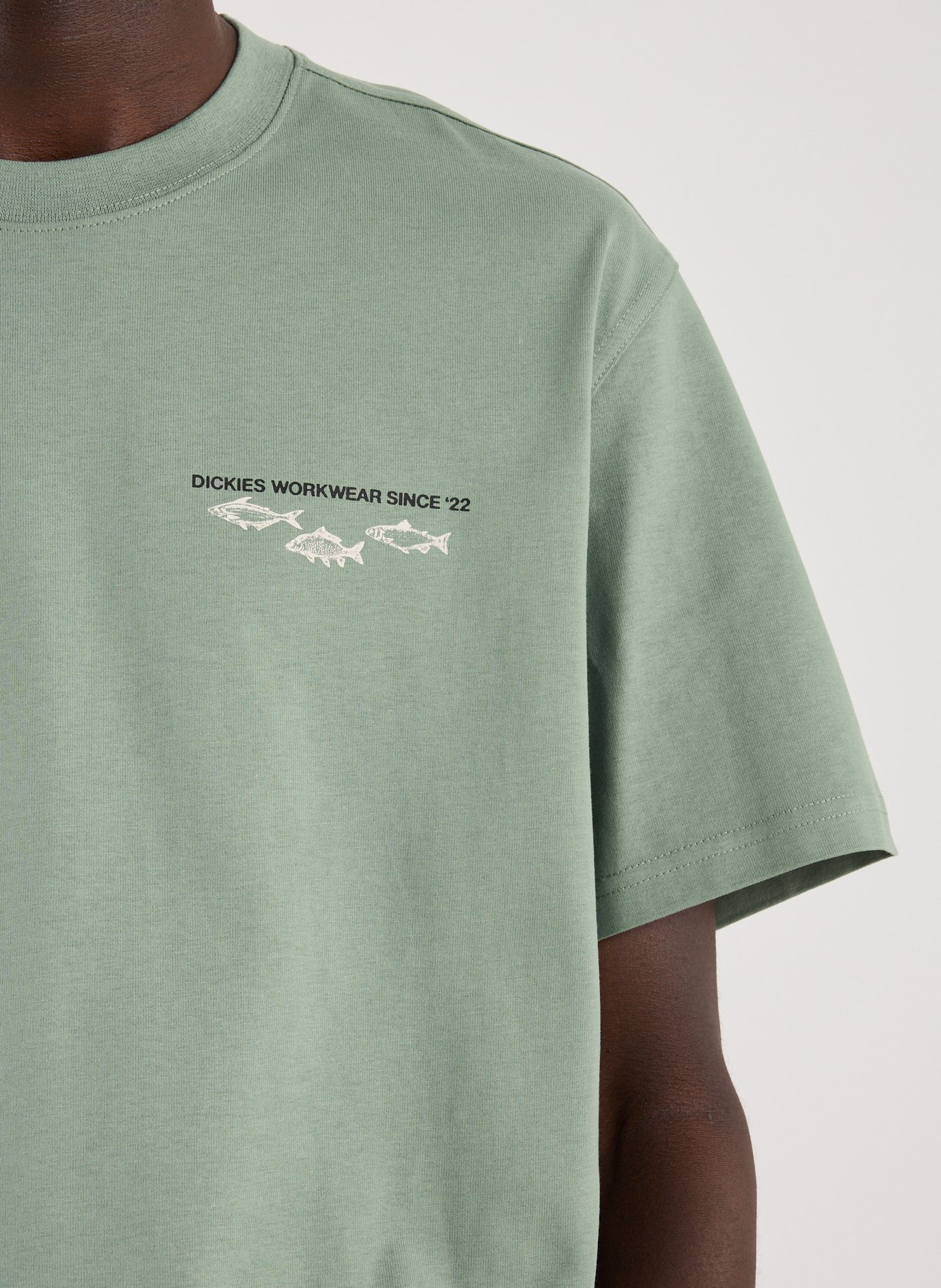 Printed cotton T-shirt DICKIES Green