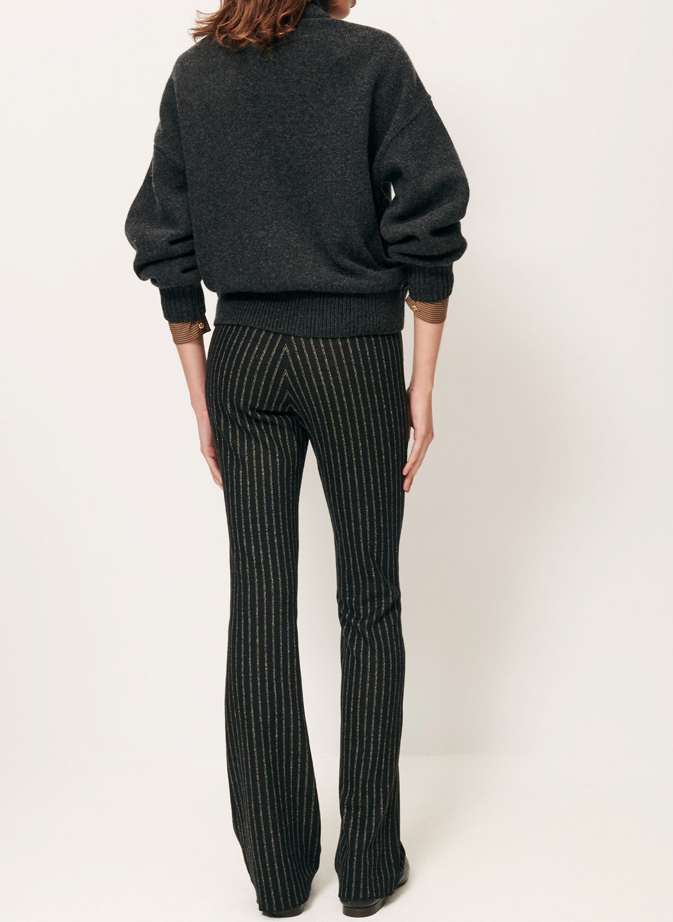 Pantalon bootcut stretch à rayures hediwalk SESSUN Noir