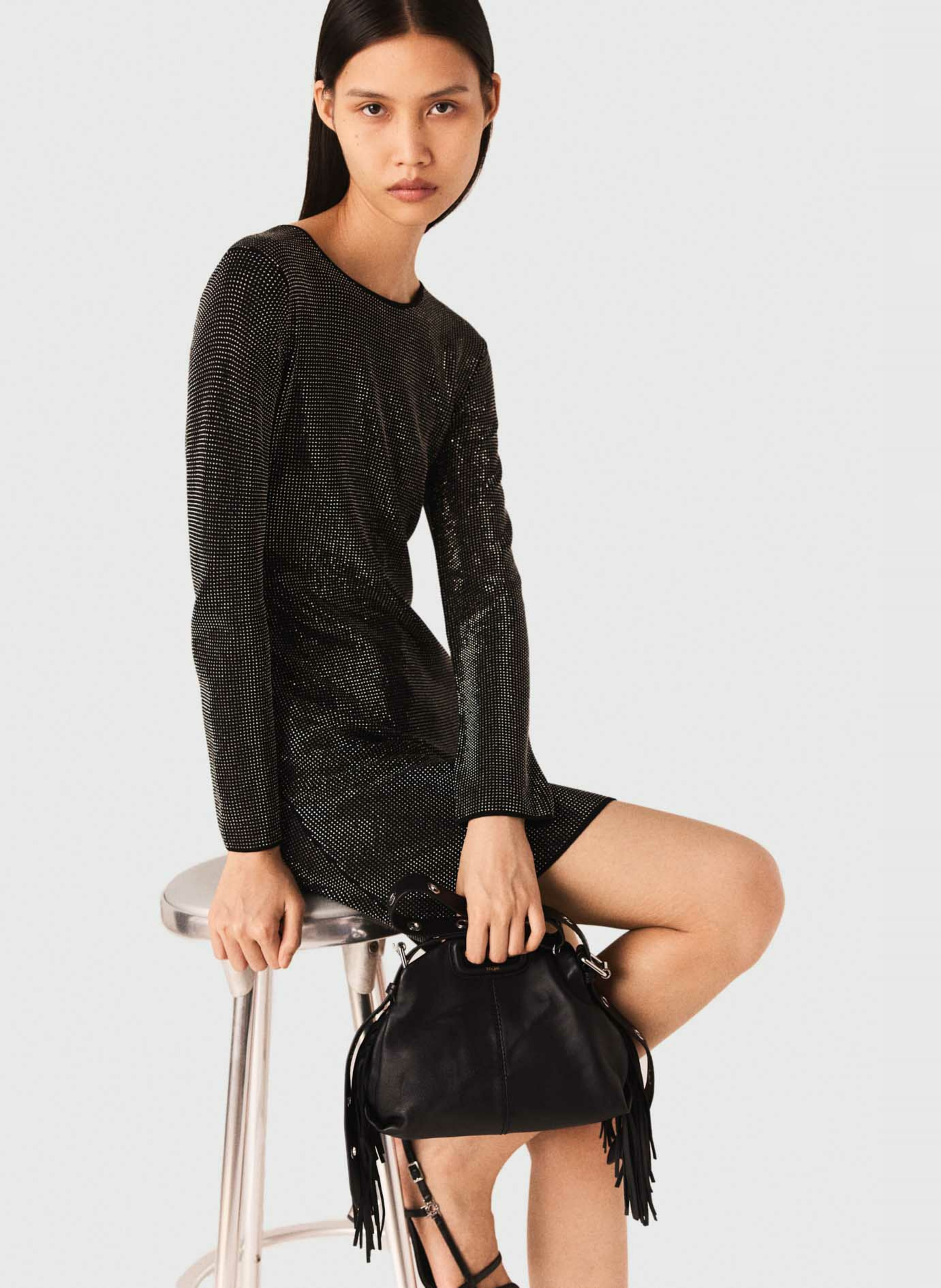 Robe courte pailletée MAJE Noir