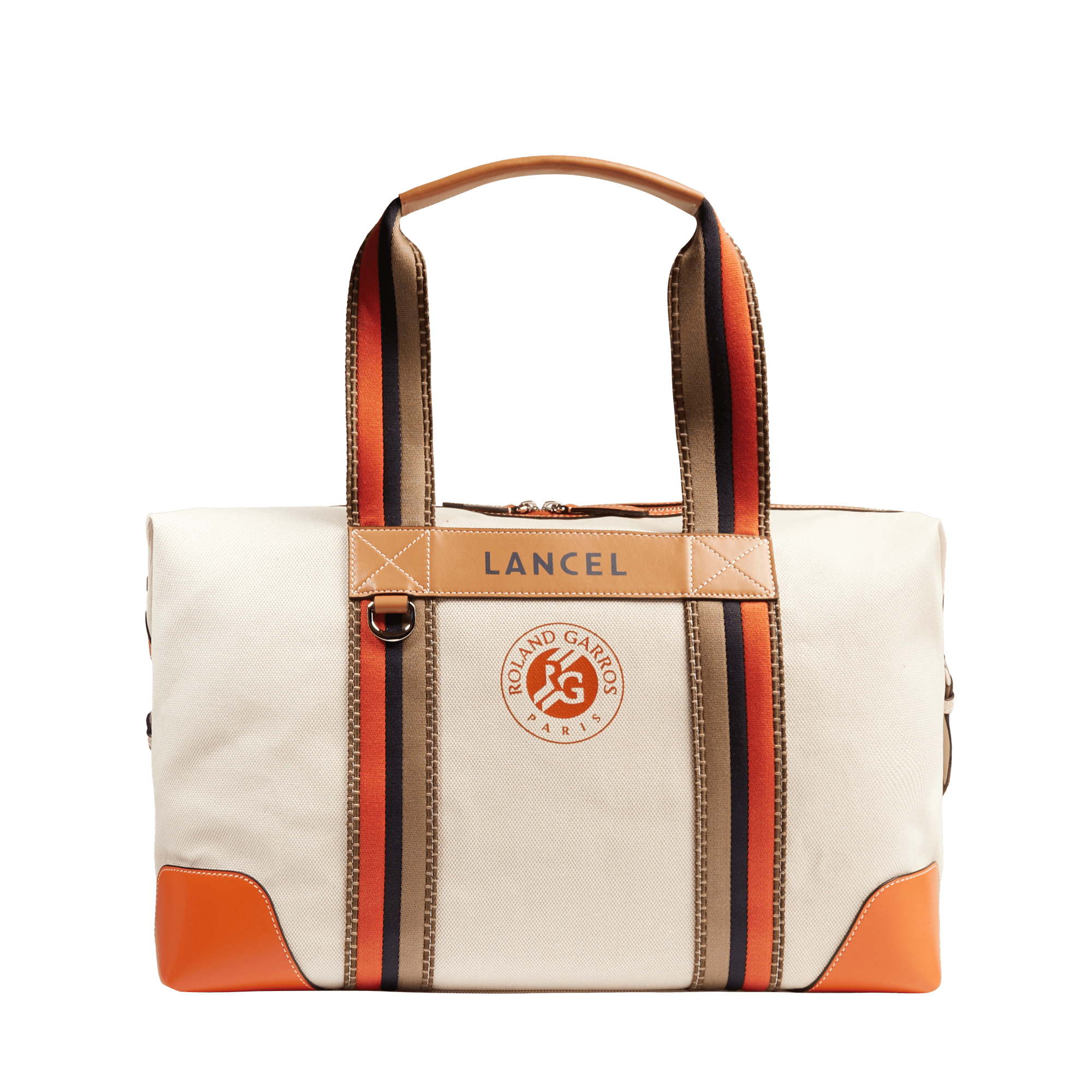 Sac week end 45 lancel x roland garros en coton LANCEL Beige