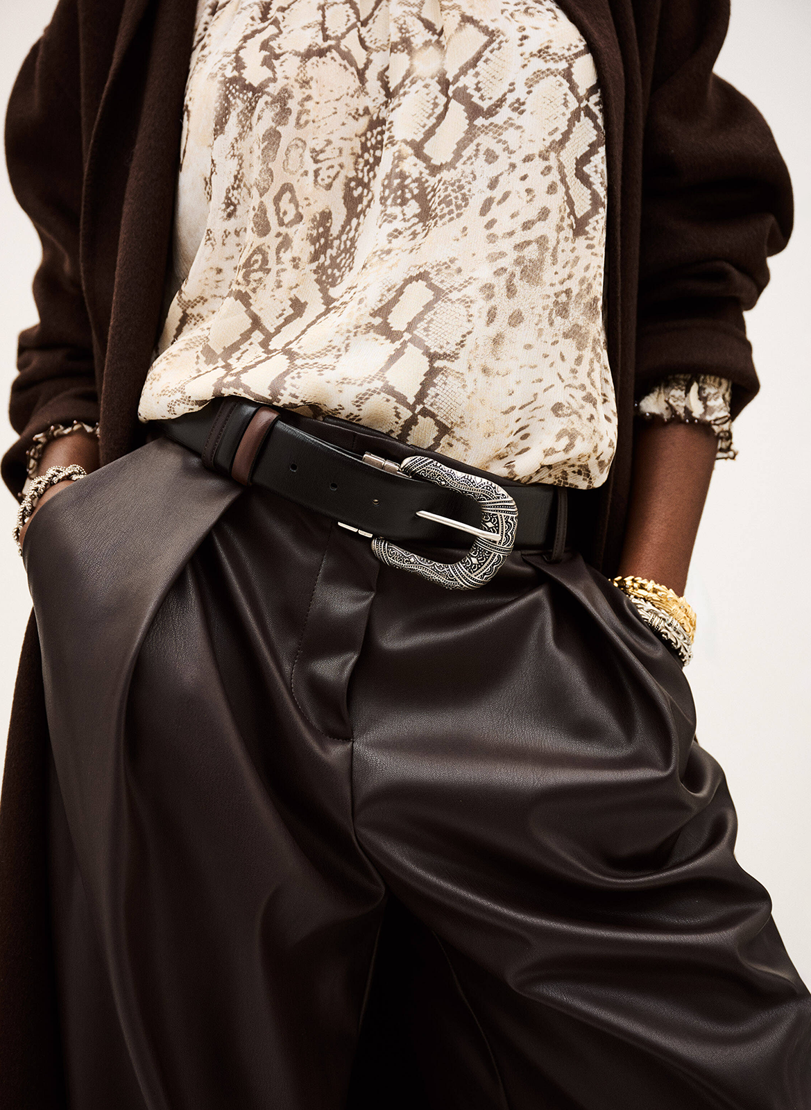 Ceinture en cuir brasta BA&SH Noir