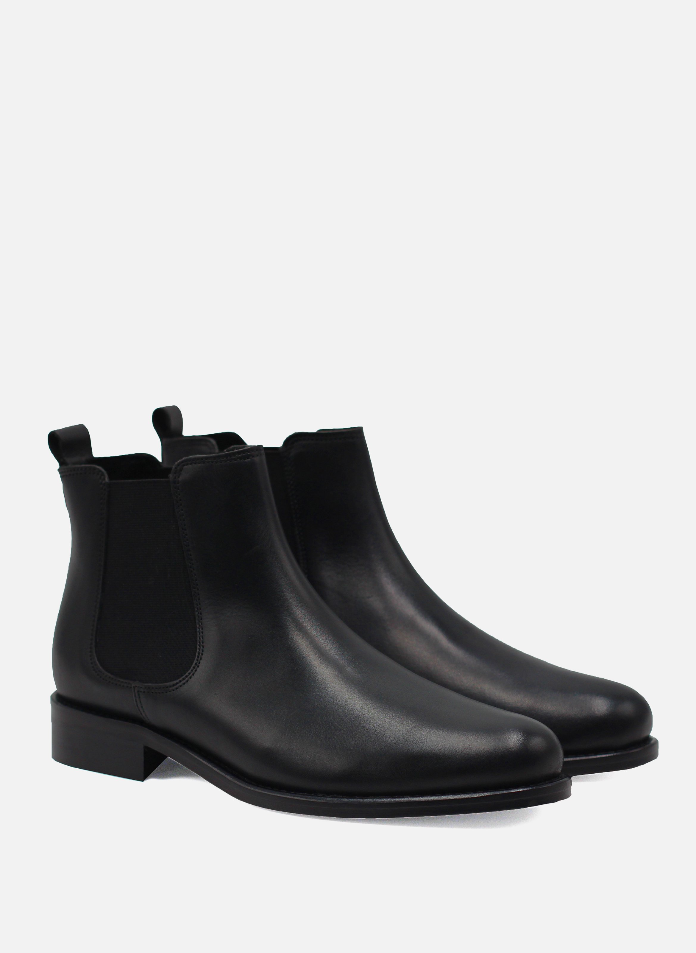 Bottines chelsea cuir lisse JULES & JENN Noir