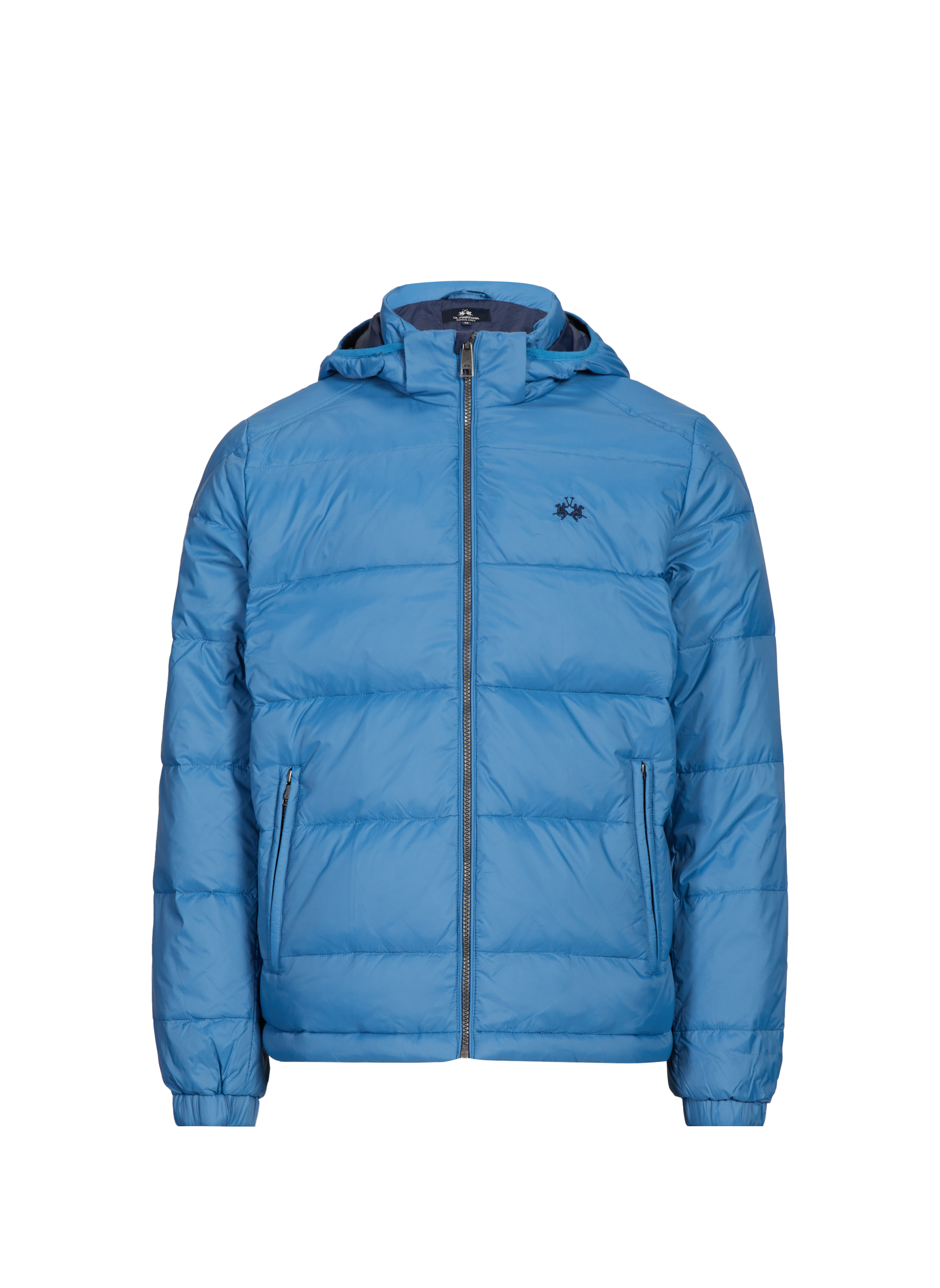 LA MARTINA Long-sleeved jacket with removable hood Blue