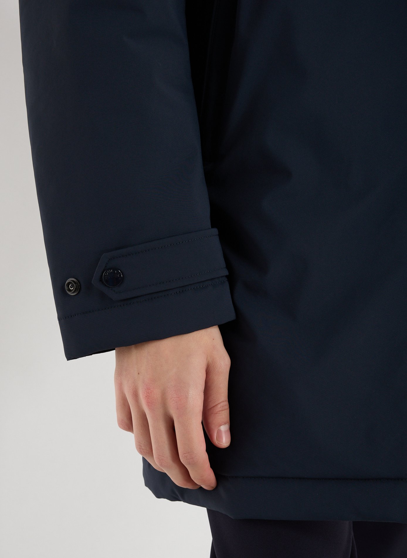 Mid-length parka with removable lining WOOLRICH Blue