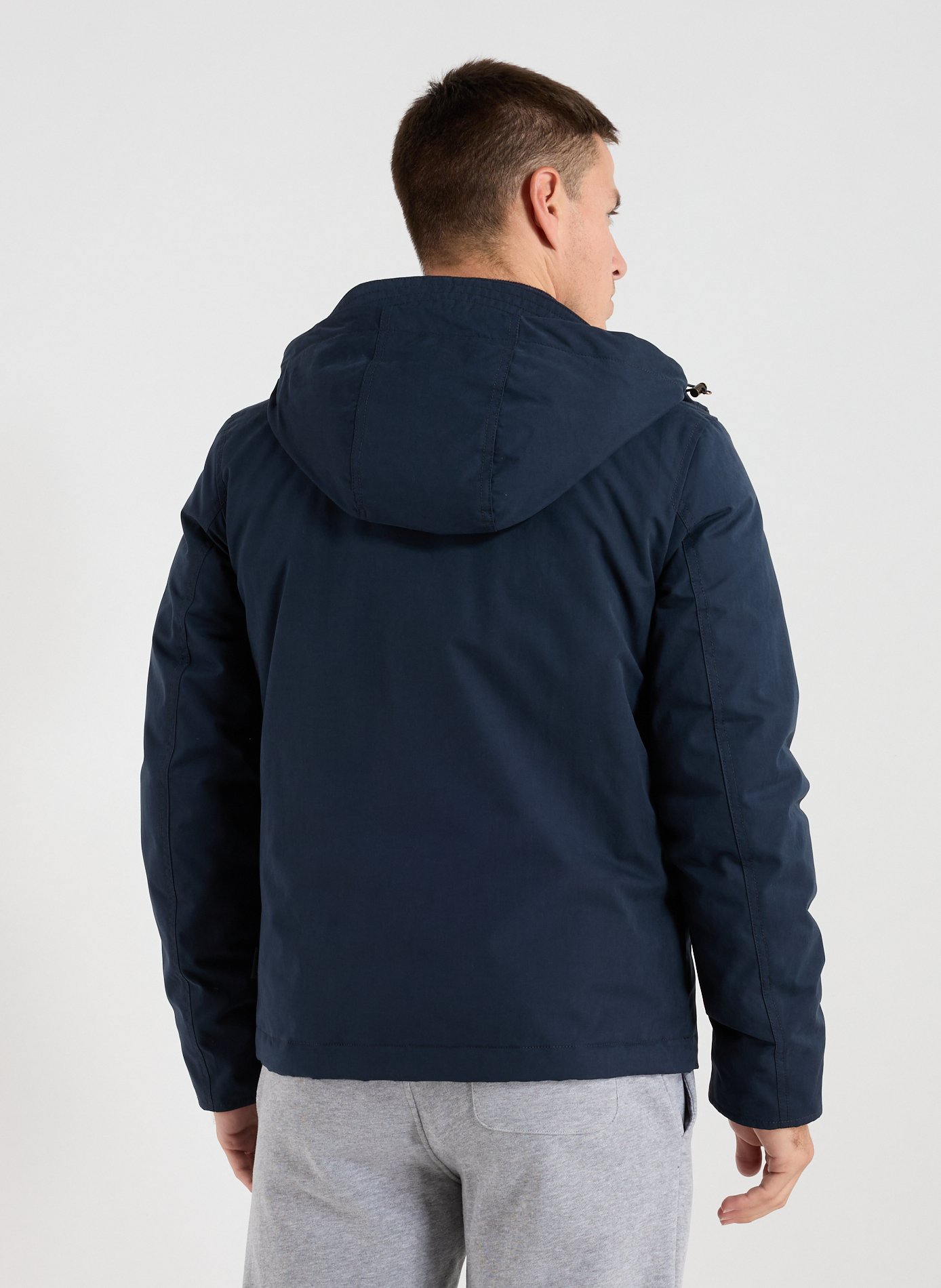 Jacket with high collar and hood WOOLRICH Blue