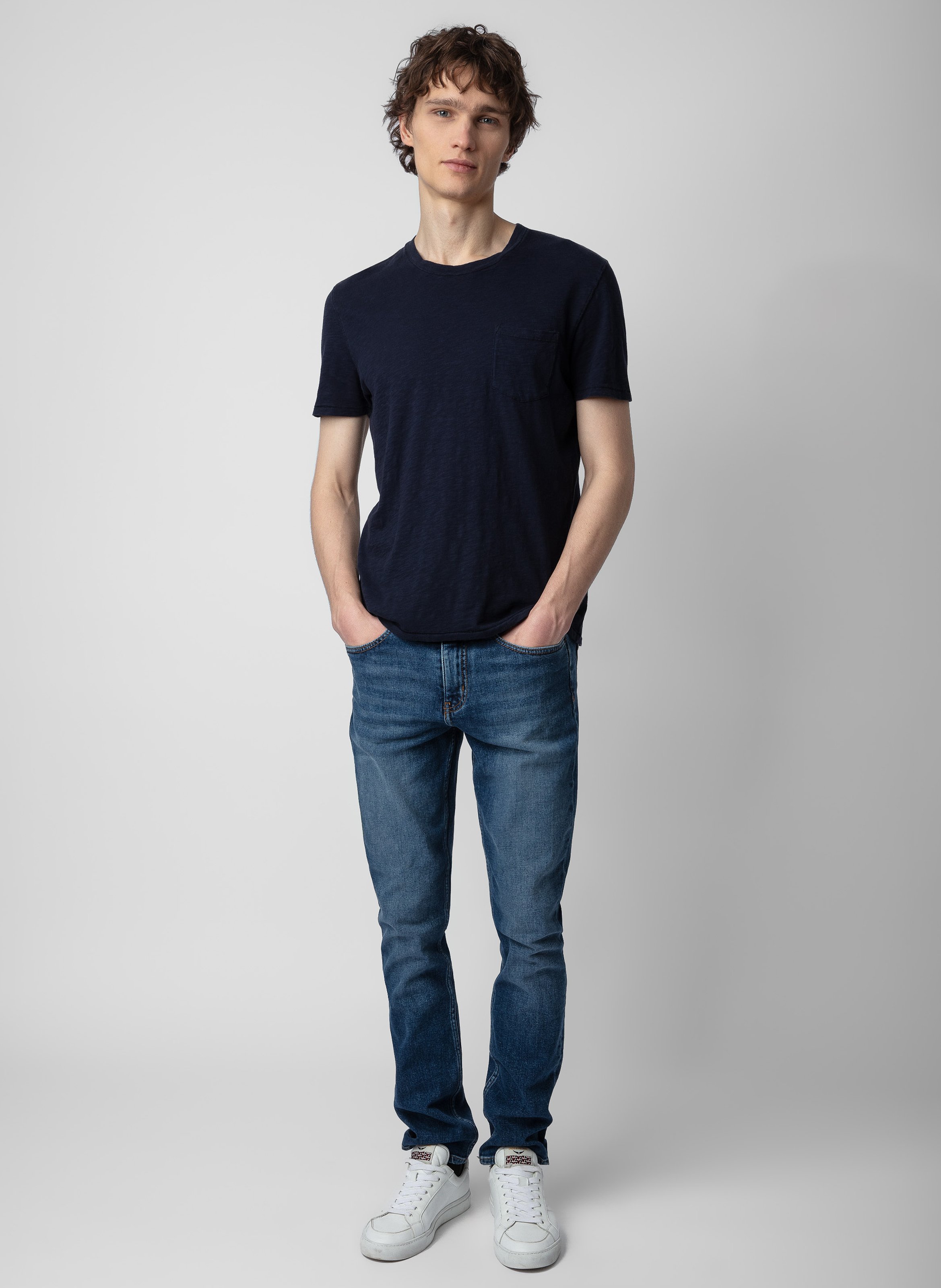 Tee-shirt droit en coton stockholm ZADIG&VOLTAIRE Bleu