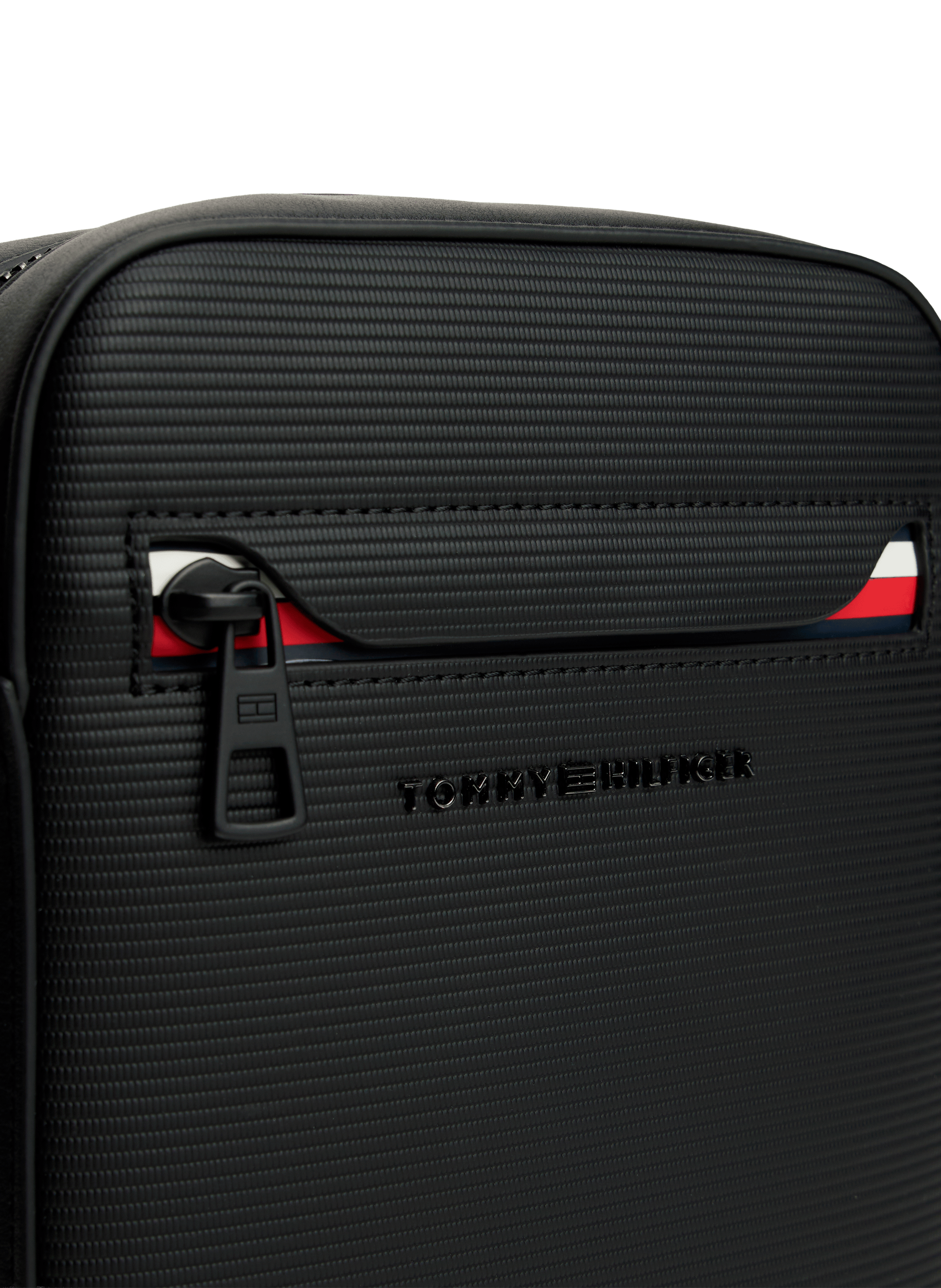 Textured reporter shoulder bag TOMMY HILFIGER Black