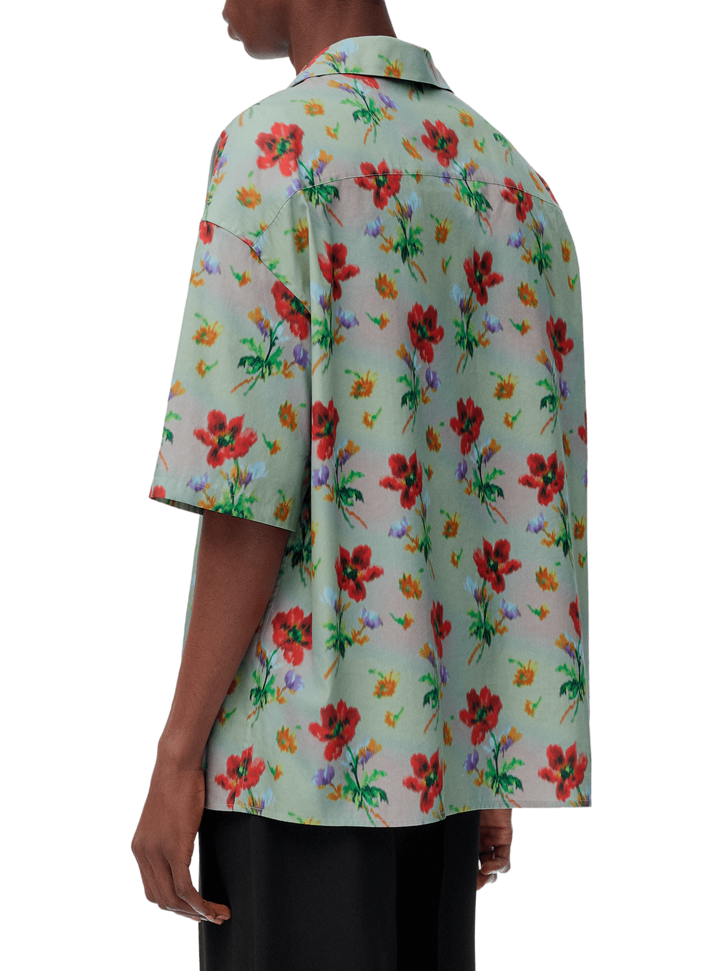 Printed short-sleeve shirt in cotton and silk LOEWE Multicolour