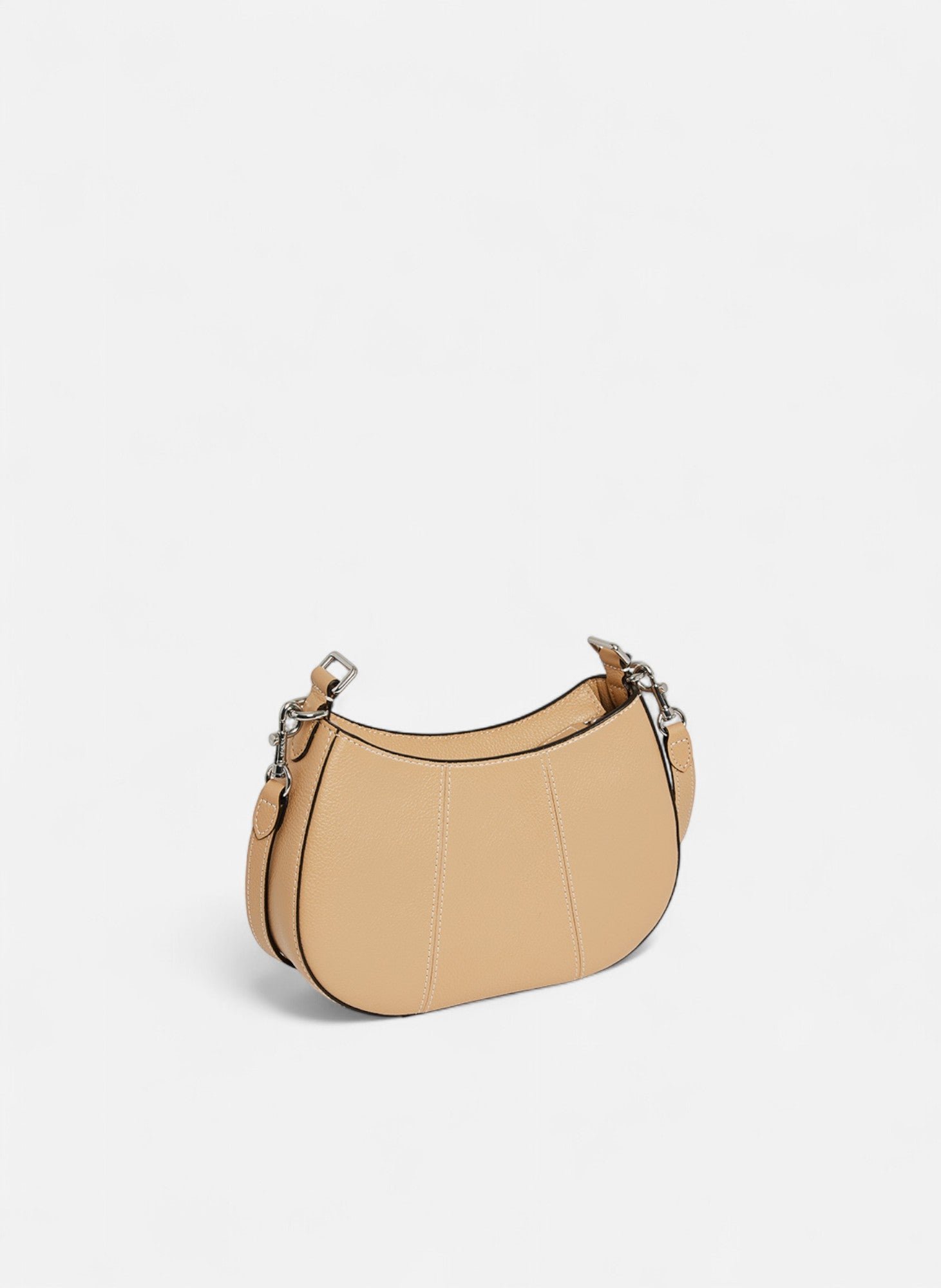 Petit sac demi-lune juliette en cuir grainé LE TANNEUR Beige