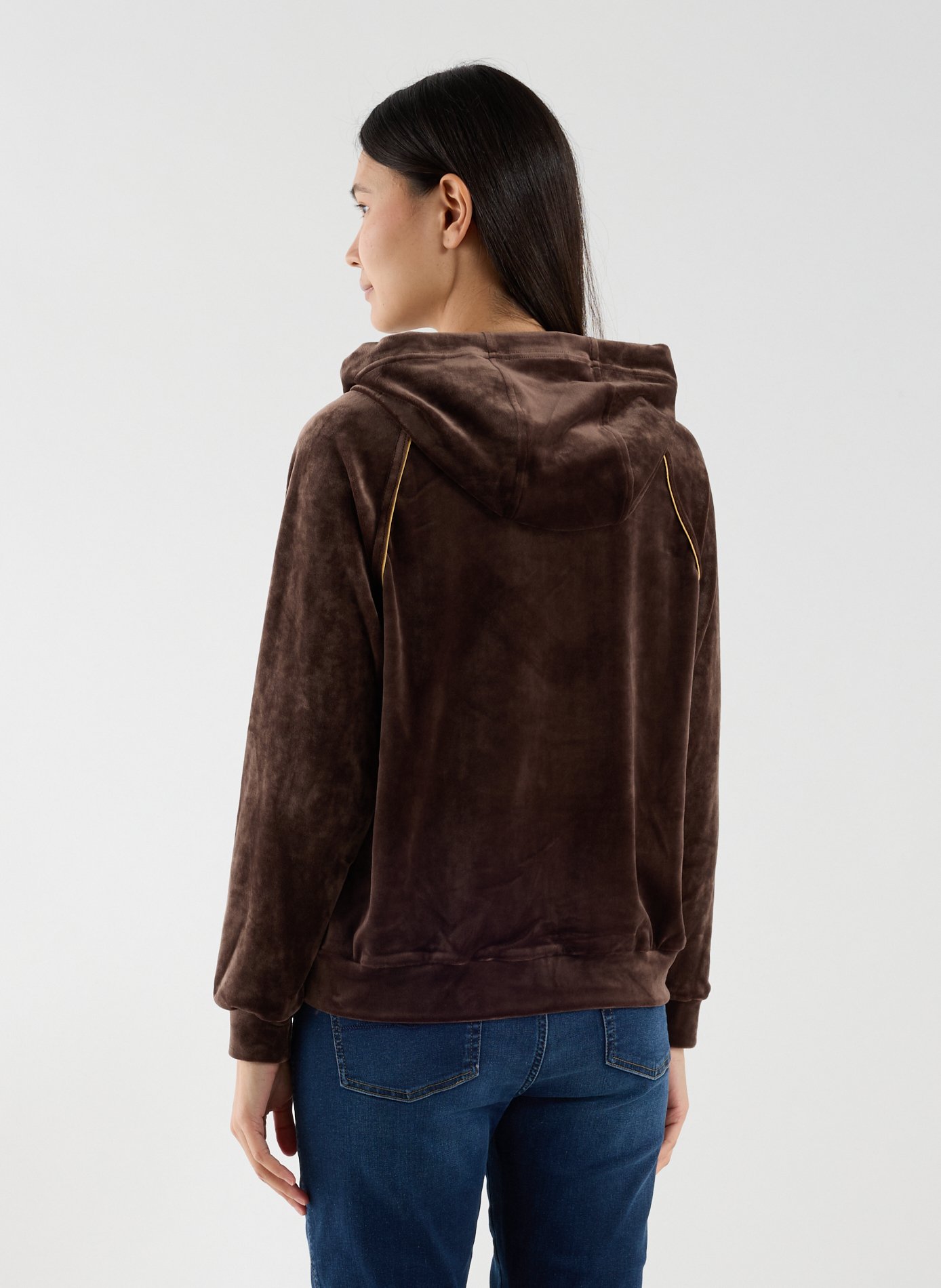 Gilet à capuche en velours BANANA MOON Marron