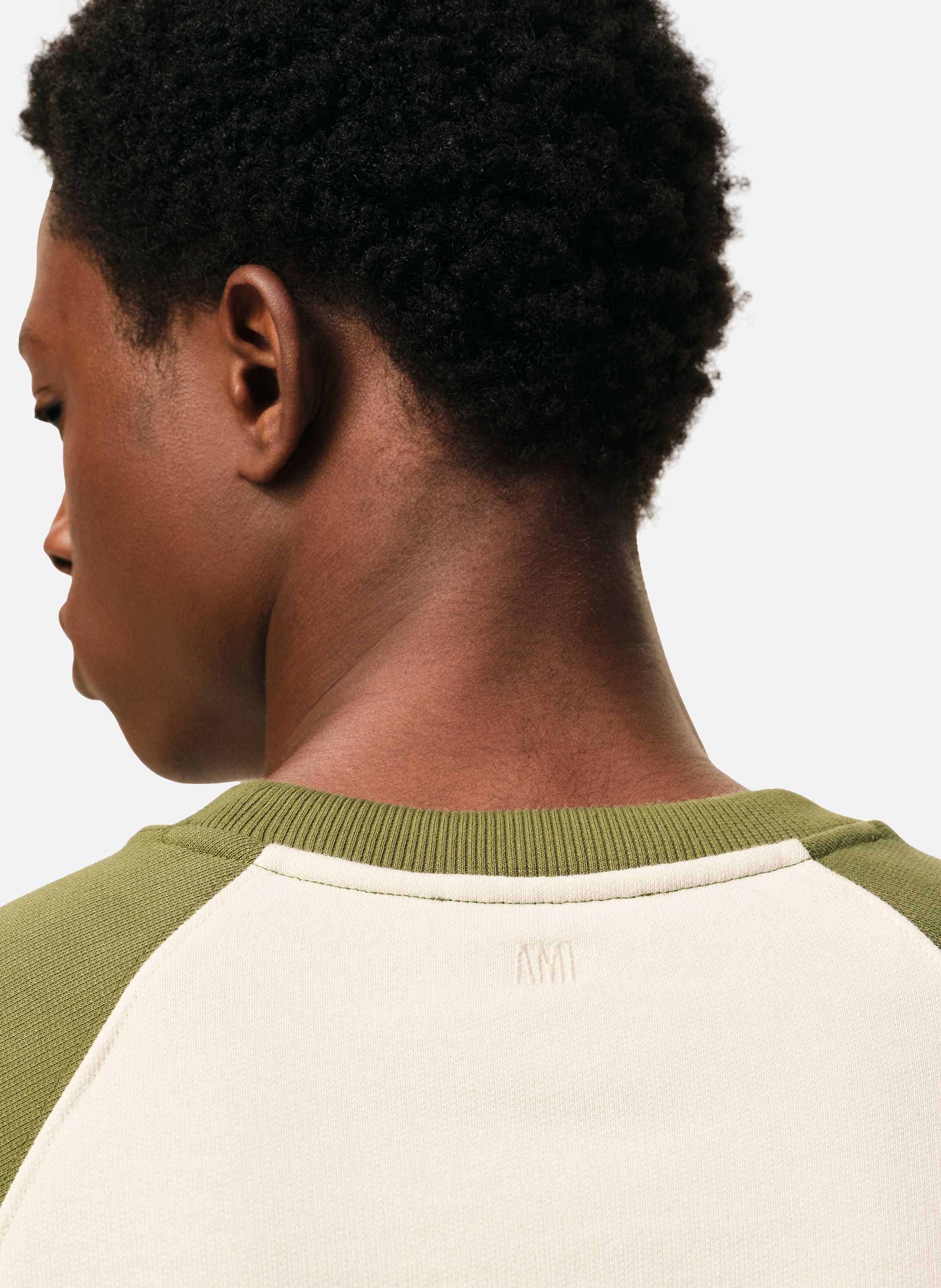 Sweatshirt ami de coeur crochet unisexe en coton AMI PARIS Blanc