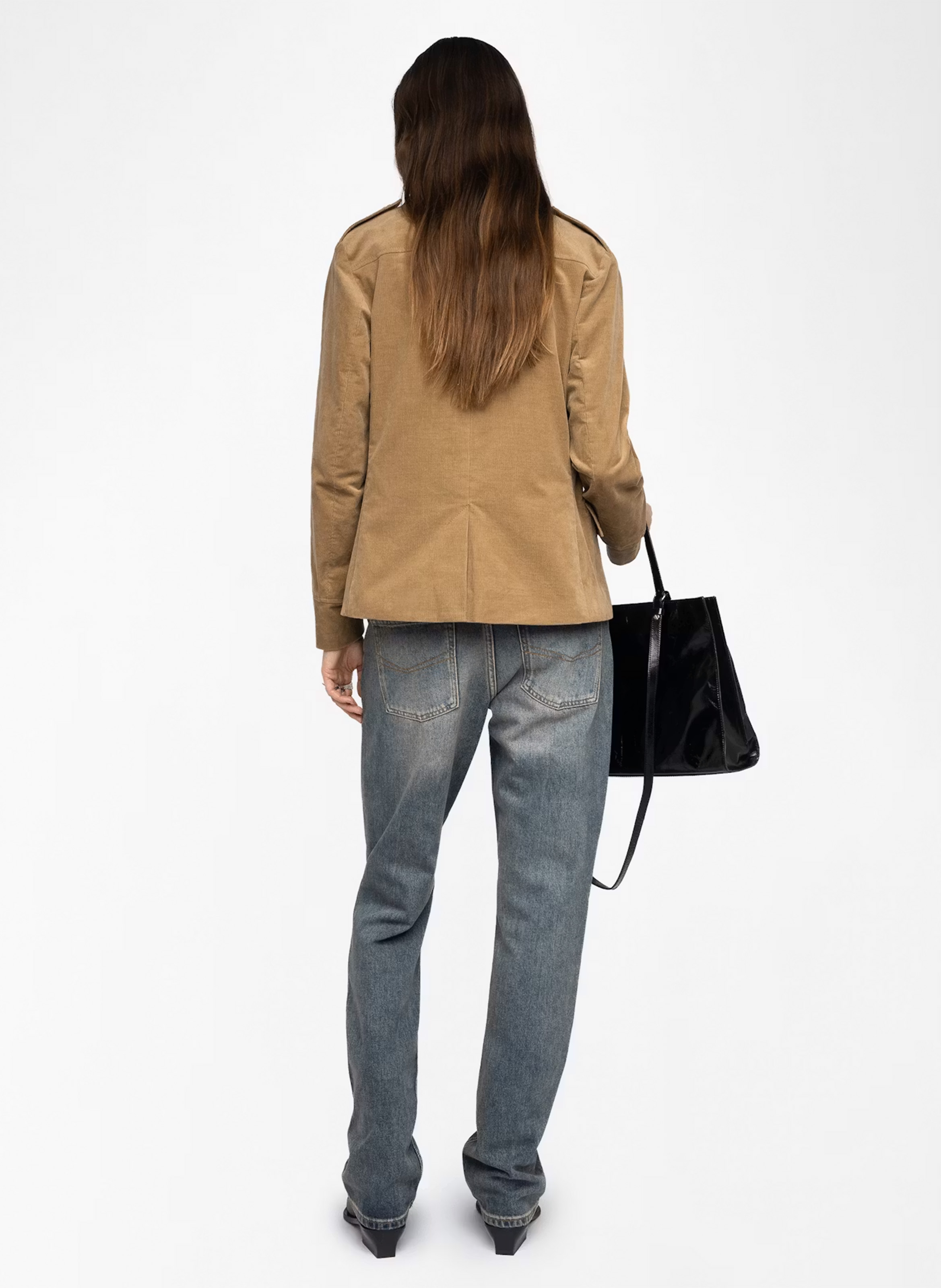 Veste droite côtelée en coton mélangé veram ZADIG&VOLTAIRE Beige