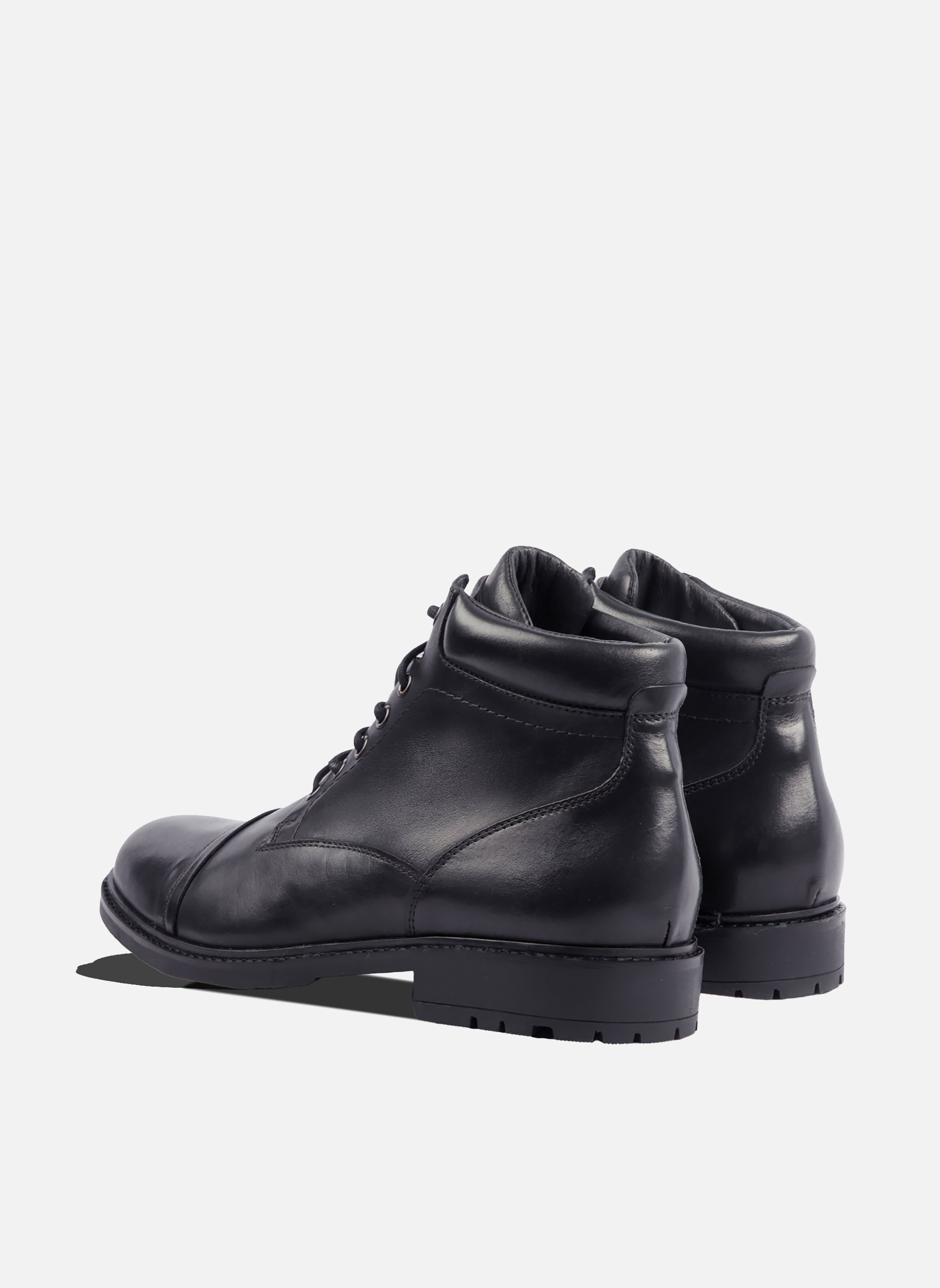 Boots rangers elliot cuir lisse noir JULES & JENN Noir