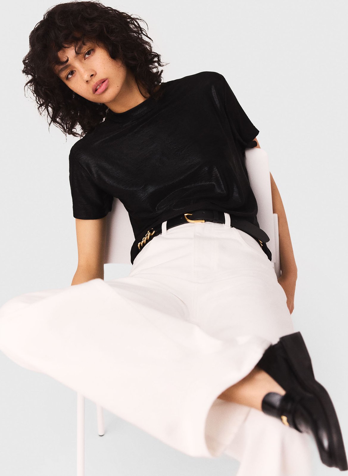 Tee-shirt pailleté MAJE Noir