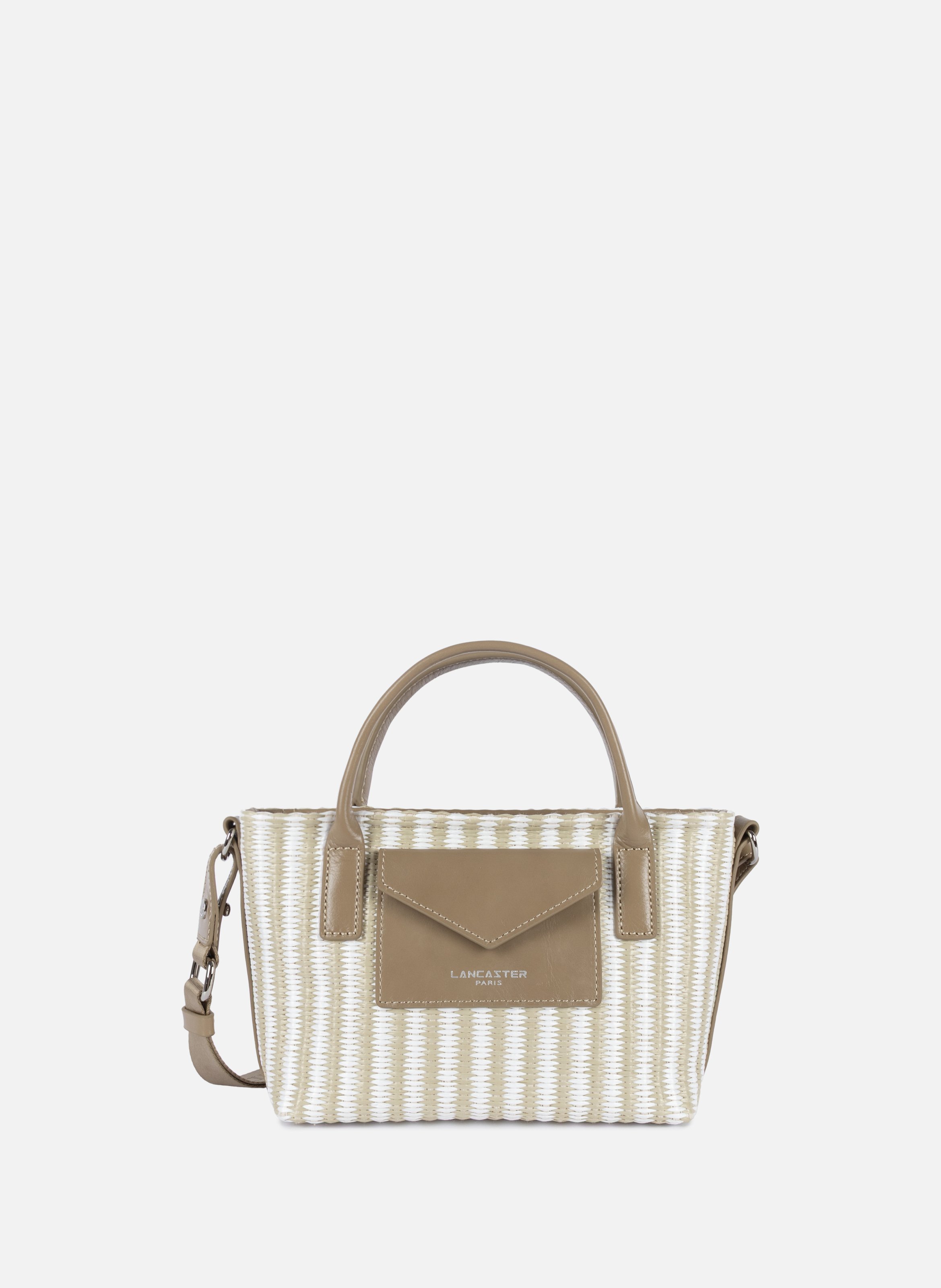 Mini sac cabas main - kba marinière osier LANCASTER Beige