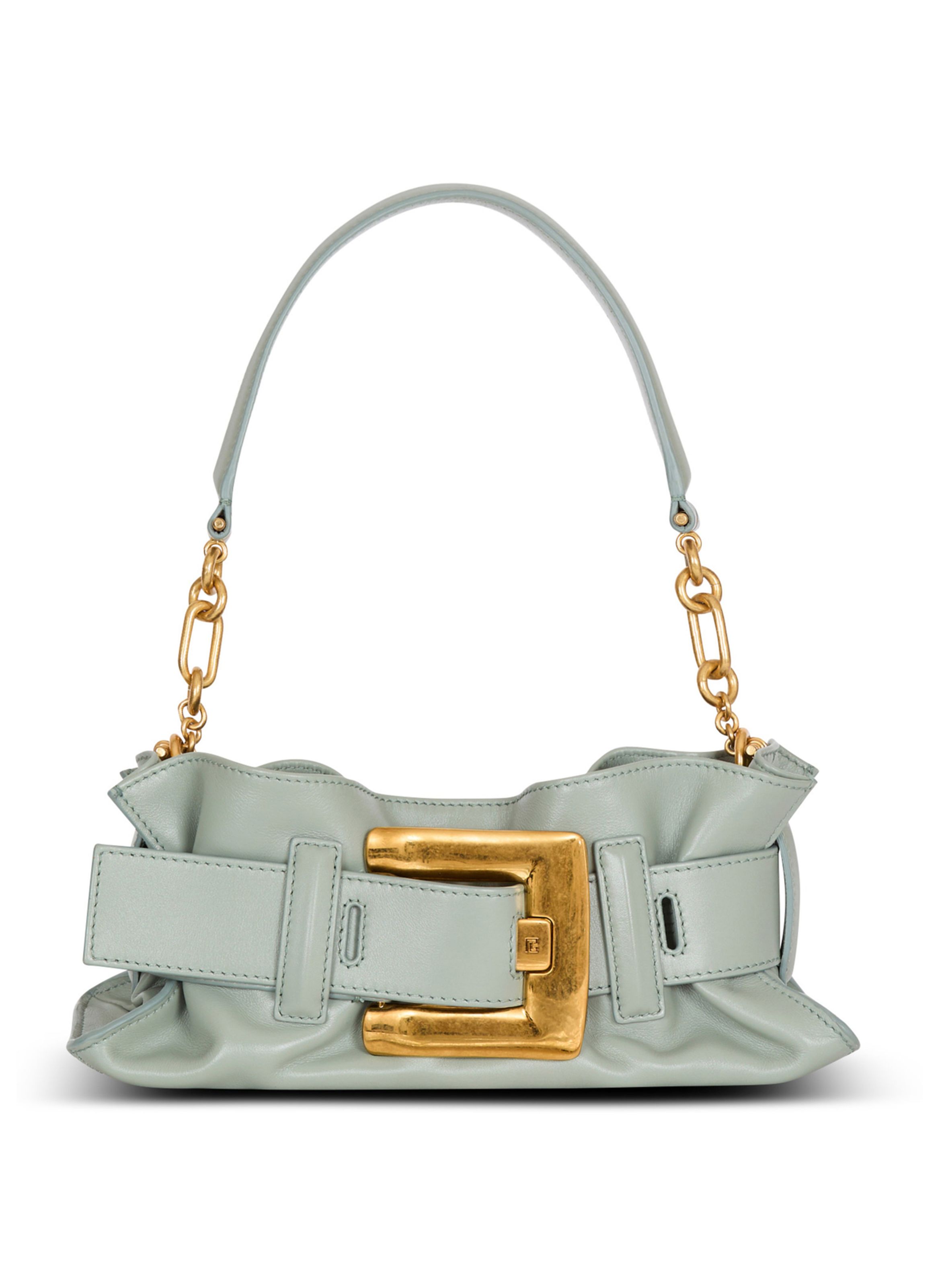 Sac anthem mini en cuir de veau BALMAIN Vert