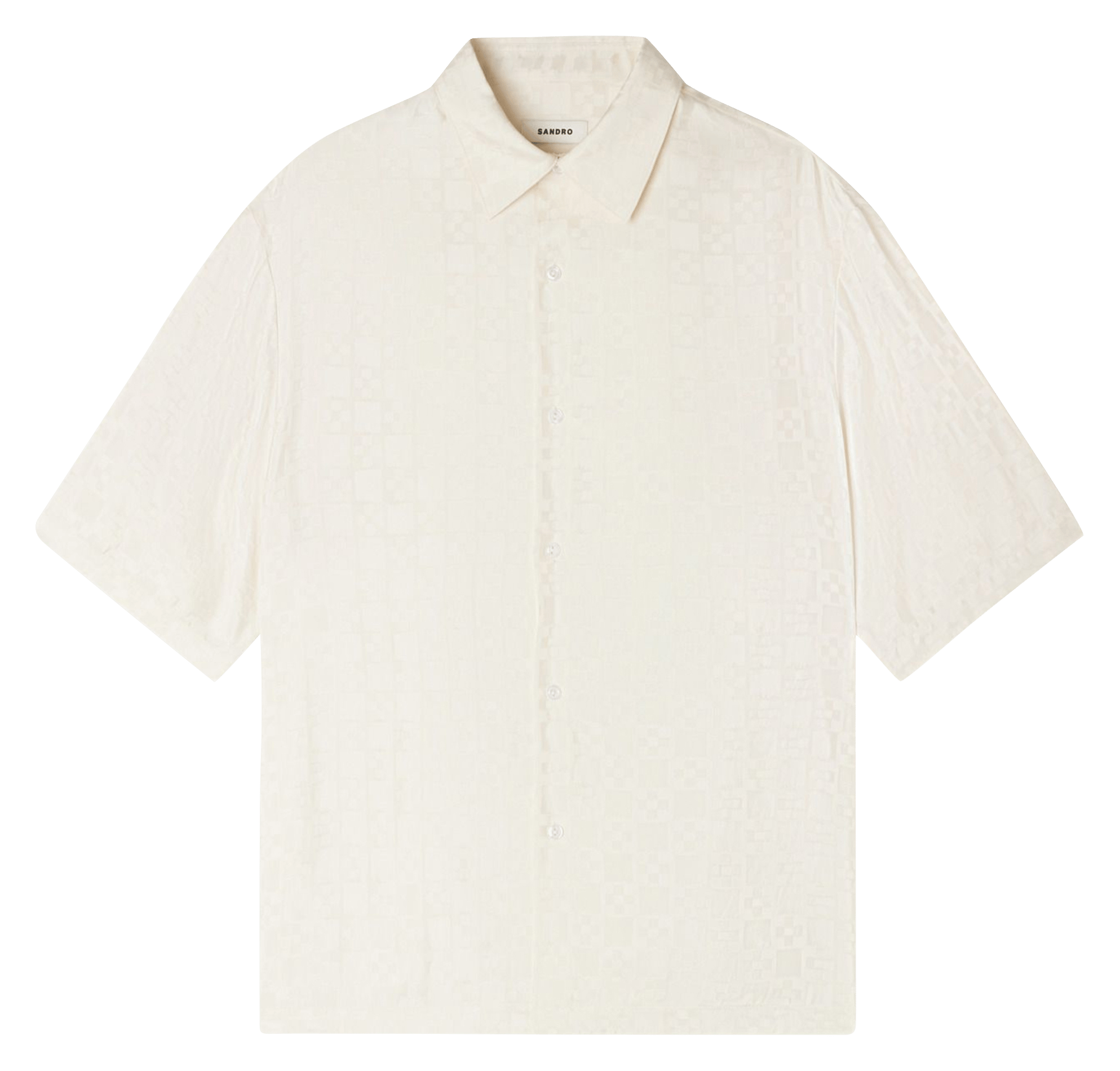 Chemise droite col classique à carreaux SANDRO Blanc