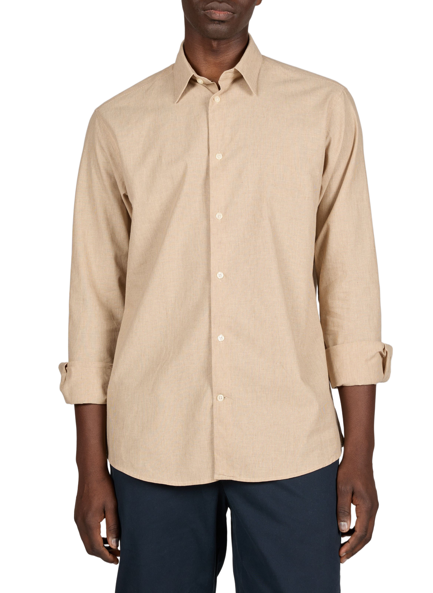 Striped shirt from Hasual-D in blended cotton and linen AU PRINTEMPS PARIS Beige