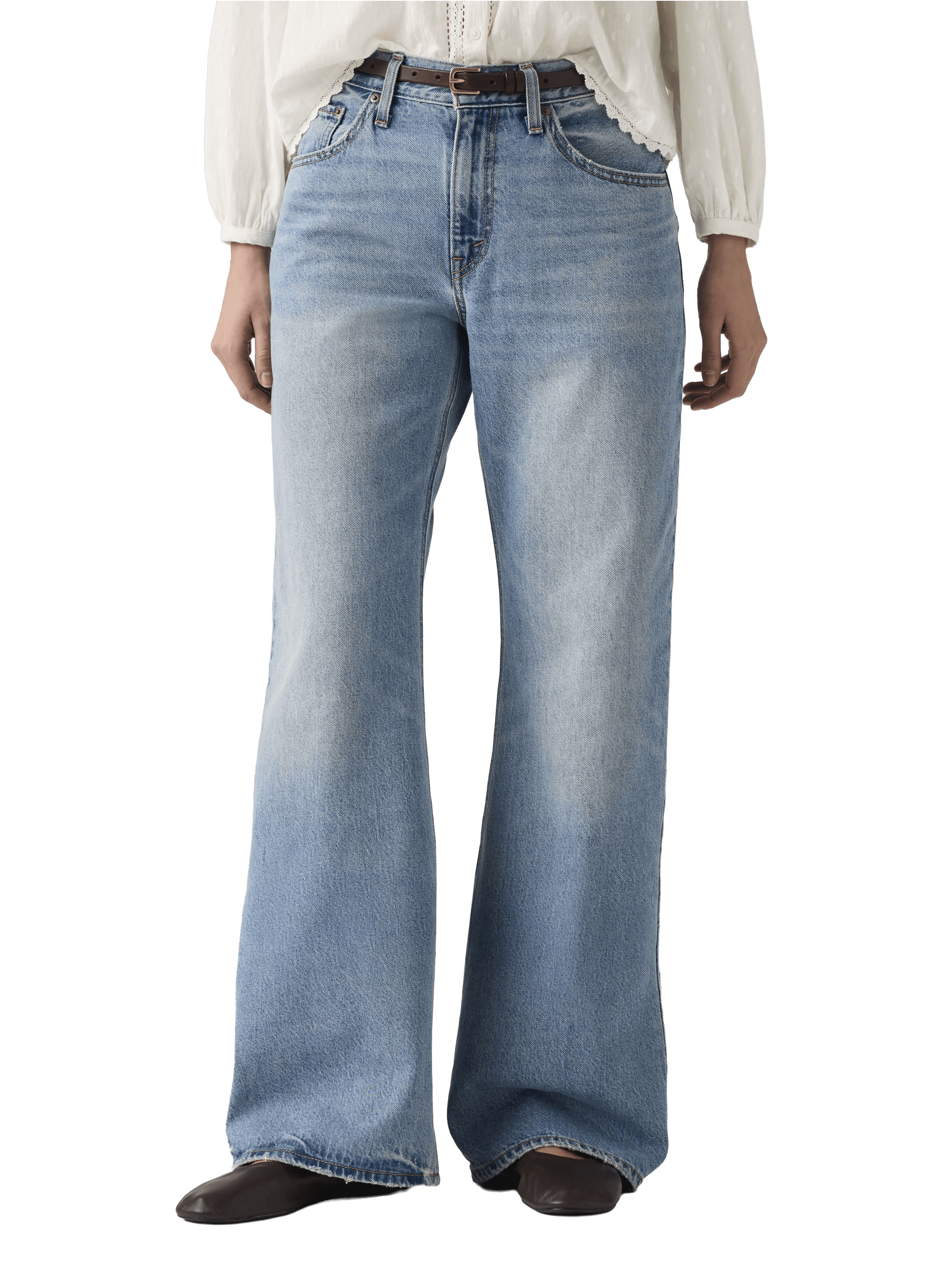 Jean large en coton LEVI'S Bleu