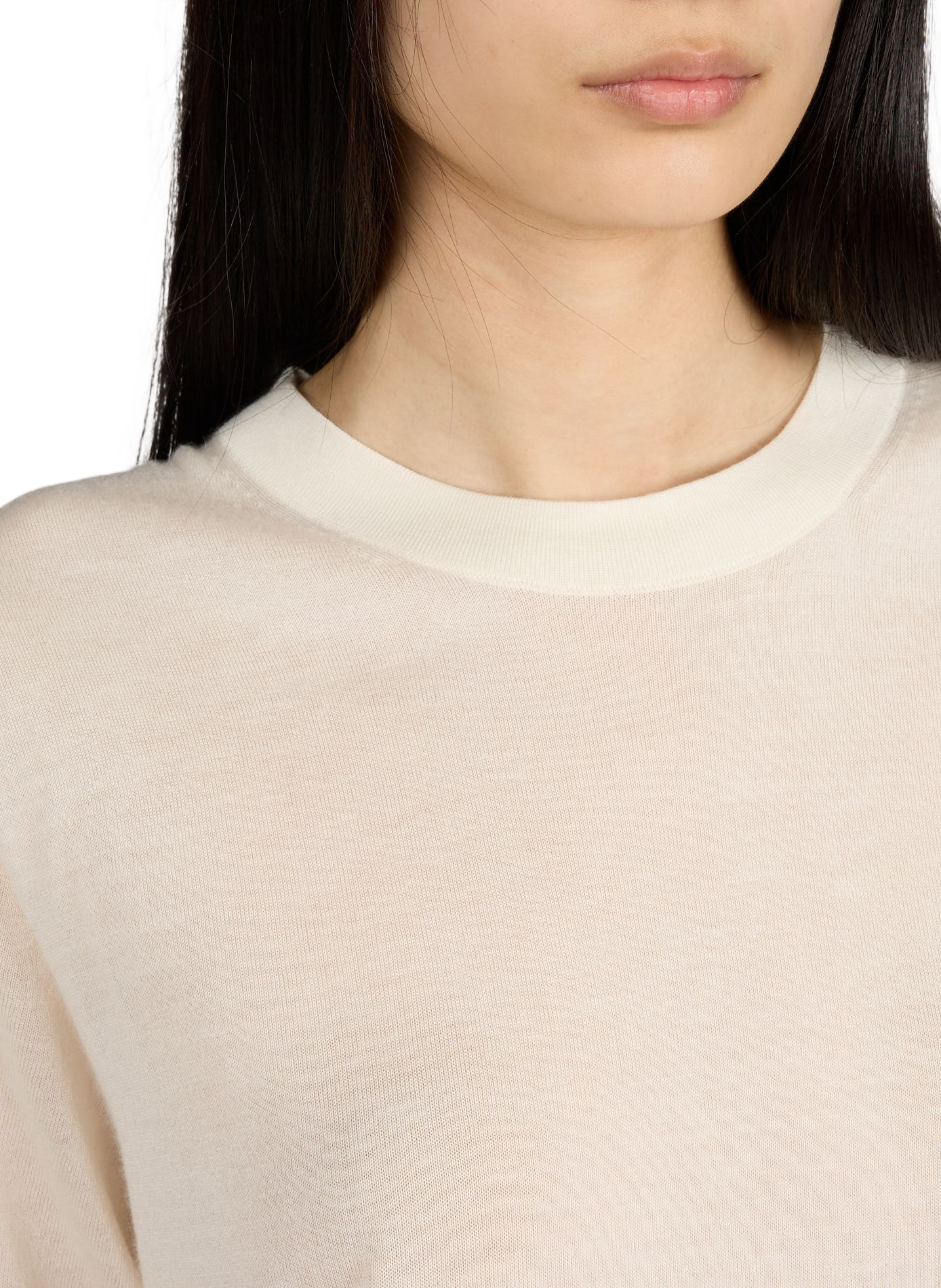 Haut à manches courtes Nala en cachemire fluide LOULOU DE SAISON Blanc