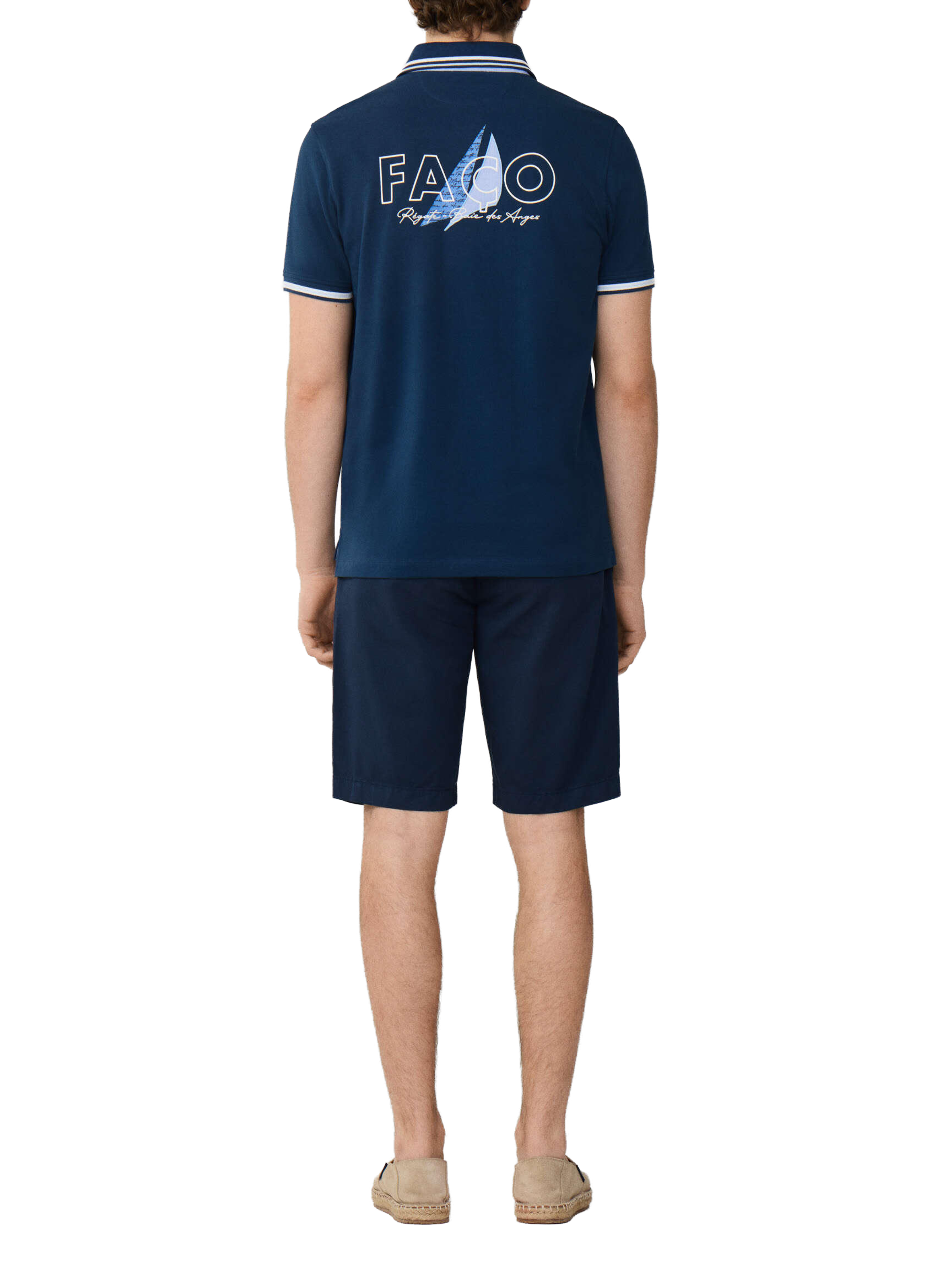 Polo à manches courtes en coton FACONNABLE Bleu