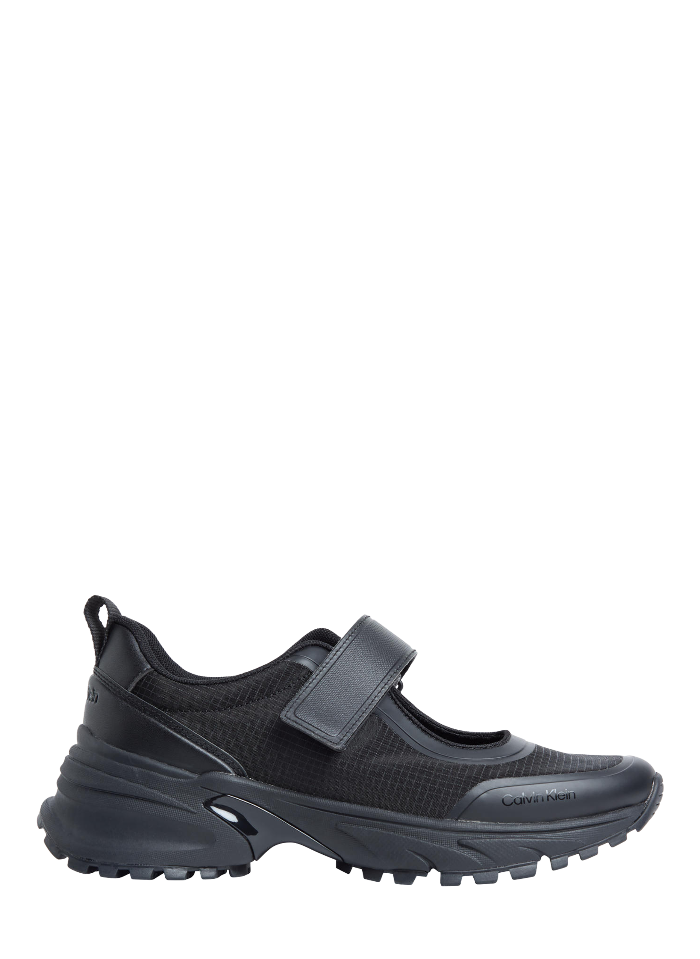 Open-toe Donna low-top sneakers with velcro. CALVIN KLEIN Black