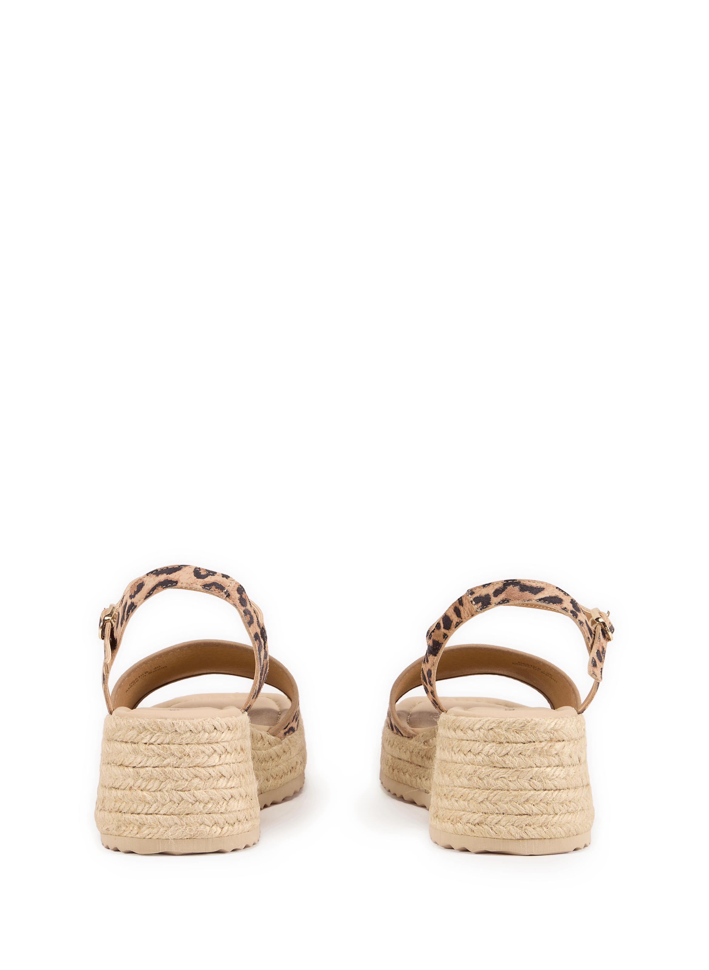 Printed leather heel sandals GEOX Beige