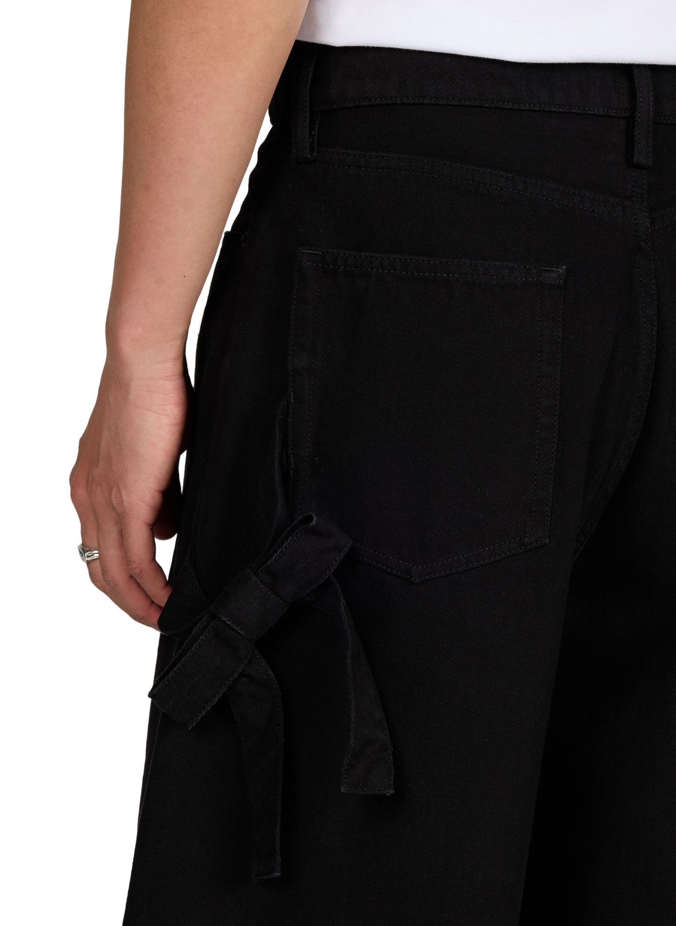 Jean large à nœud en coton  SIMONE ROCHA Noir