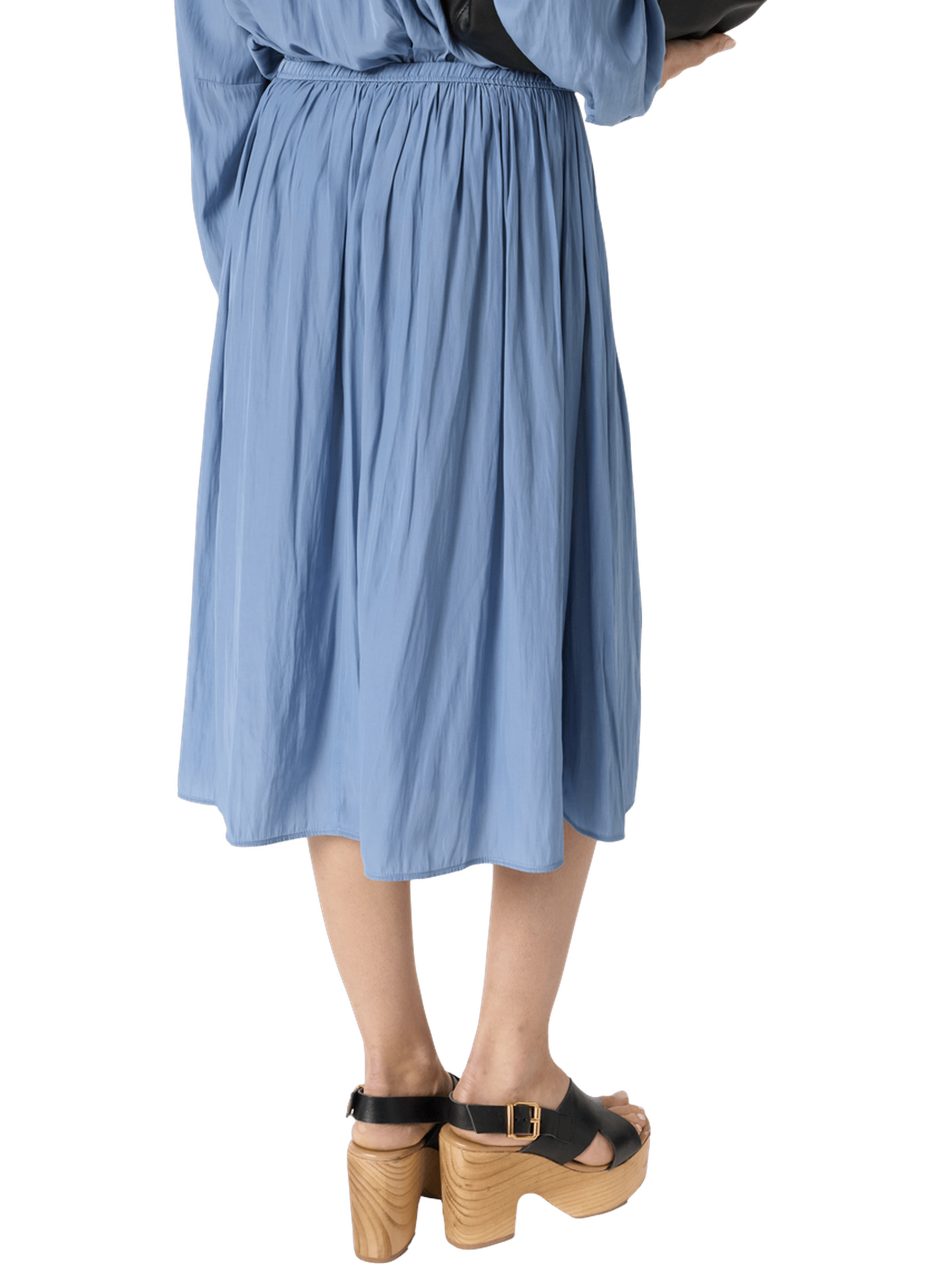 Jupe satinée plissée - juliah GERARD DAREL Bleu