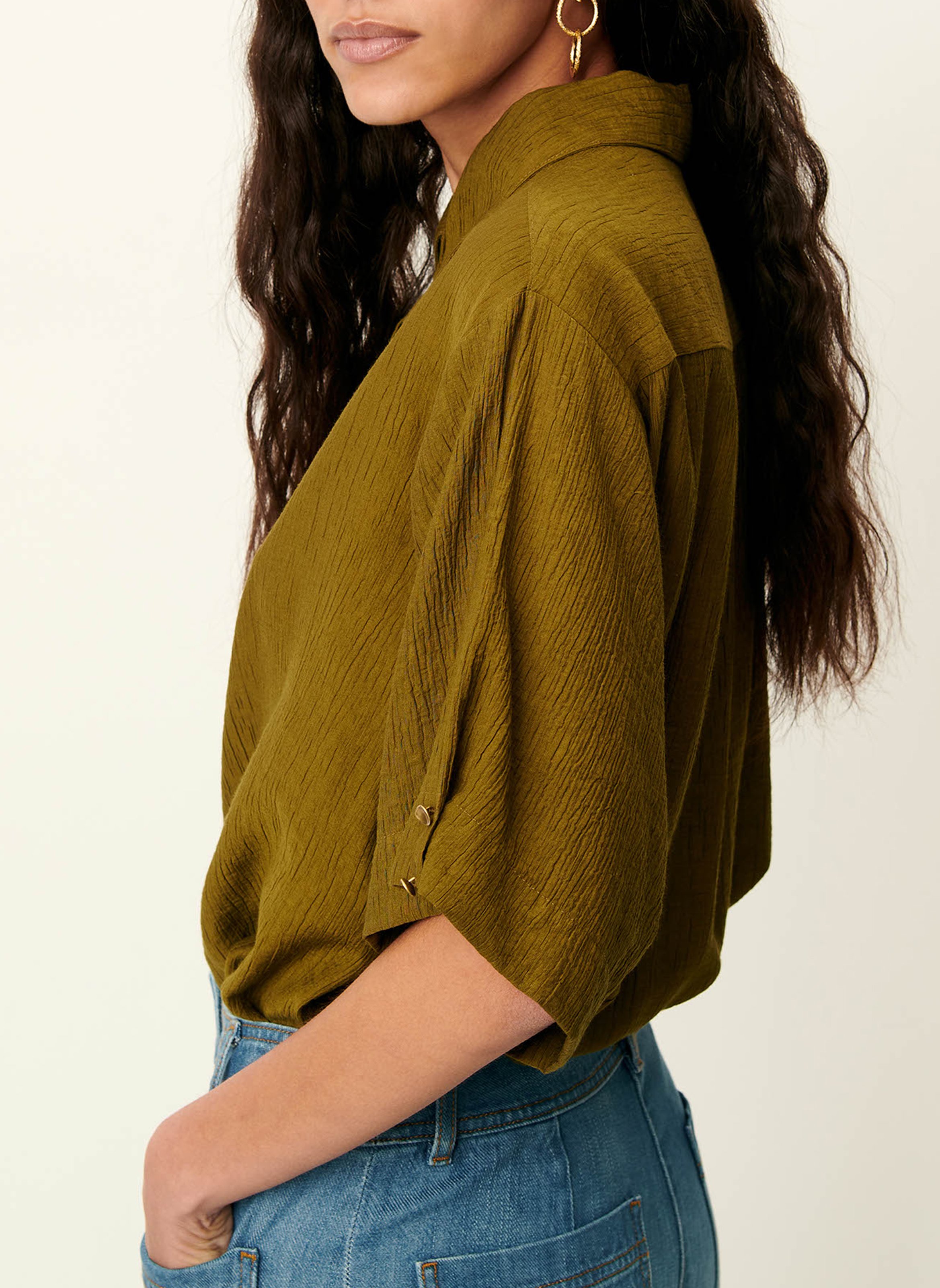 Chemise col classique kalya SESSUN Kaki