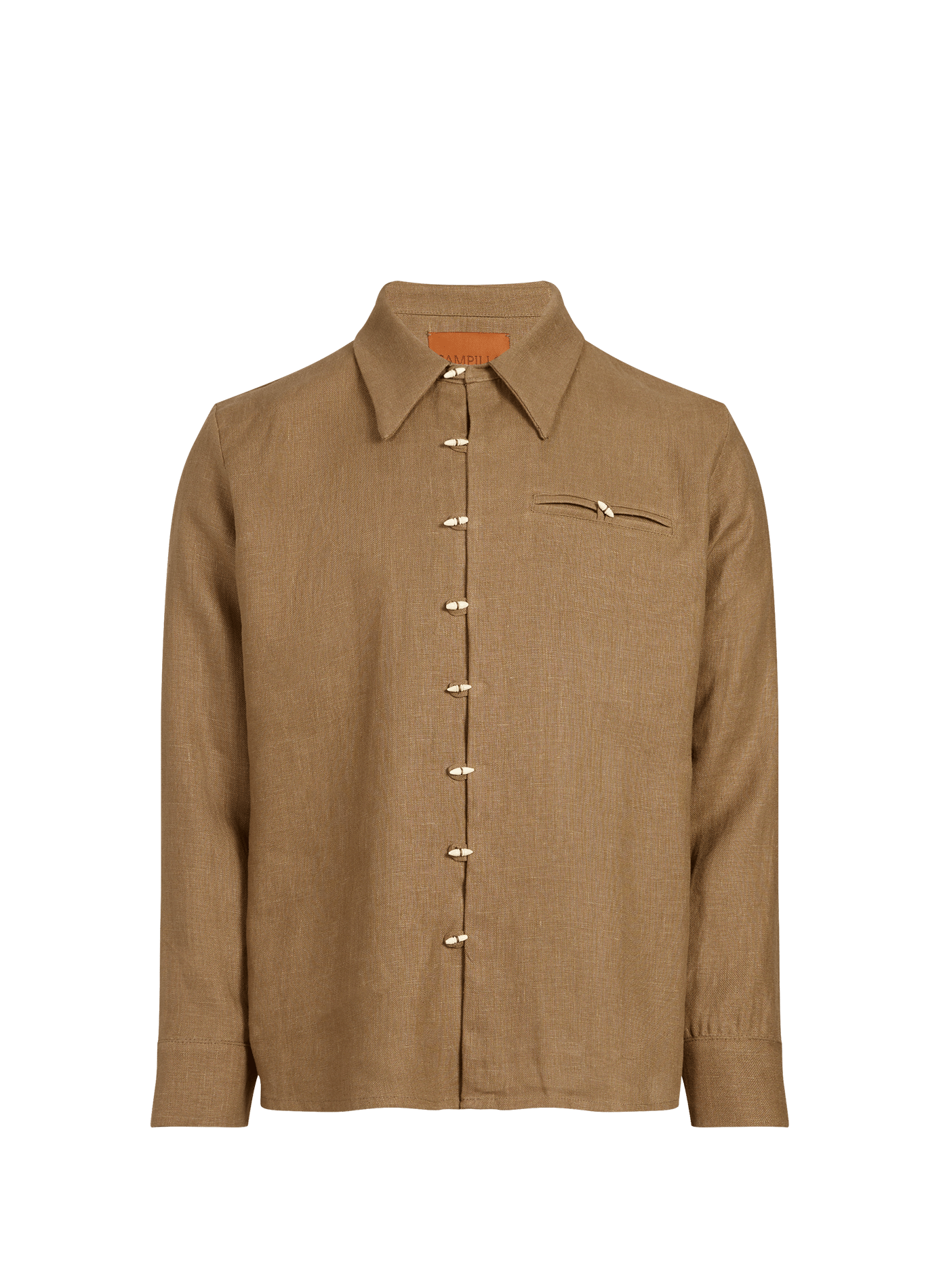 Long-sleeved silk shirt CAMPILLO Brown