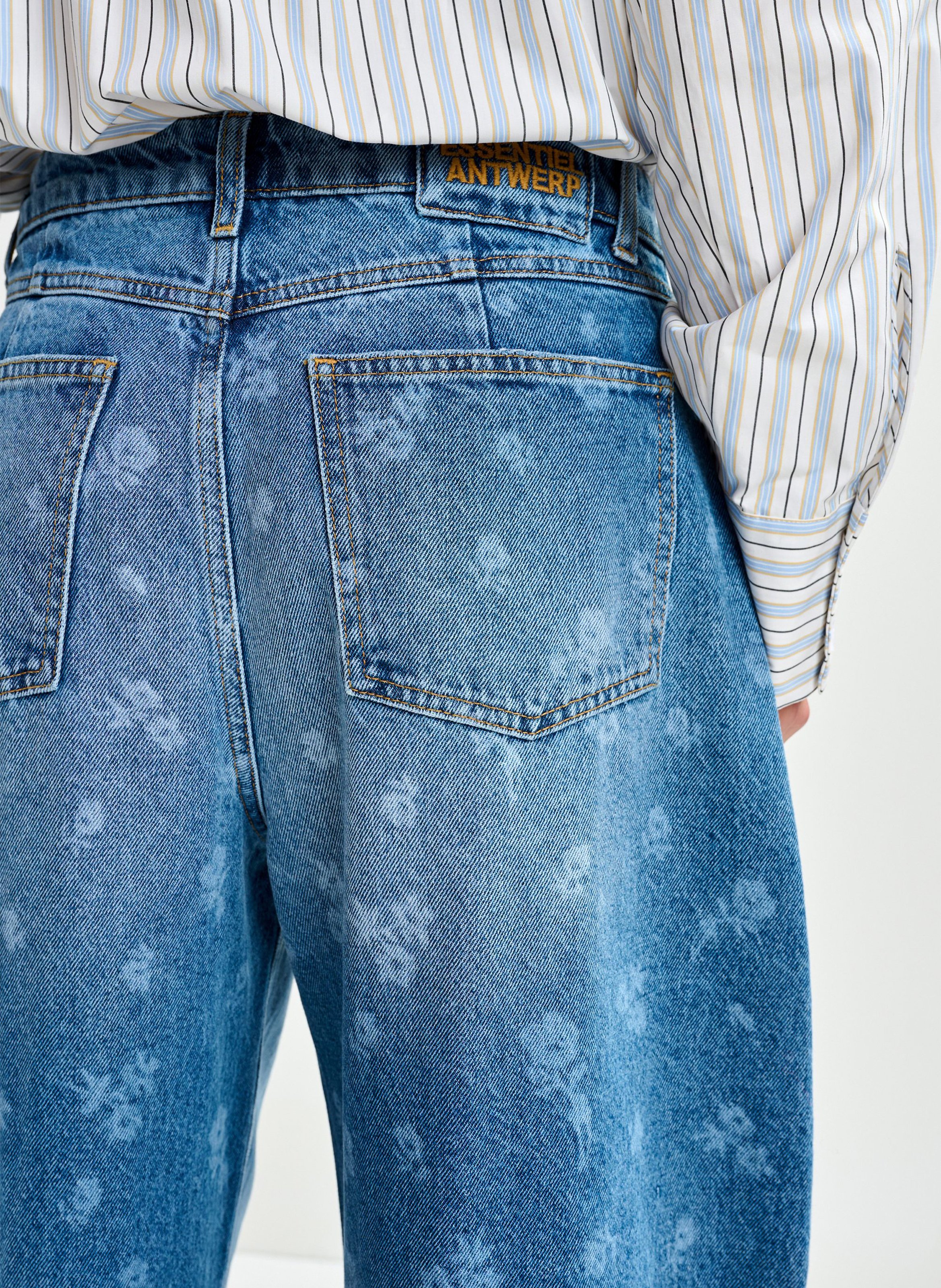 Jean ballon en coton jo1 ESSENTIEL ANTWERP Bleu