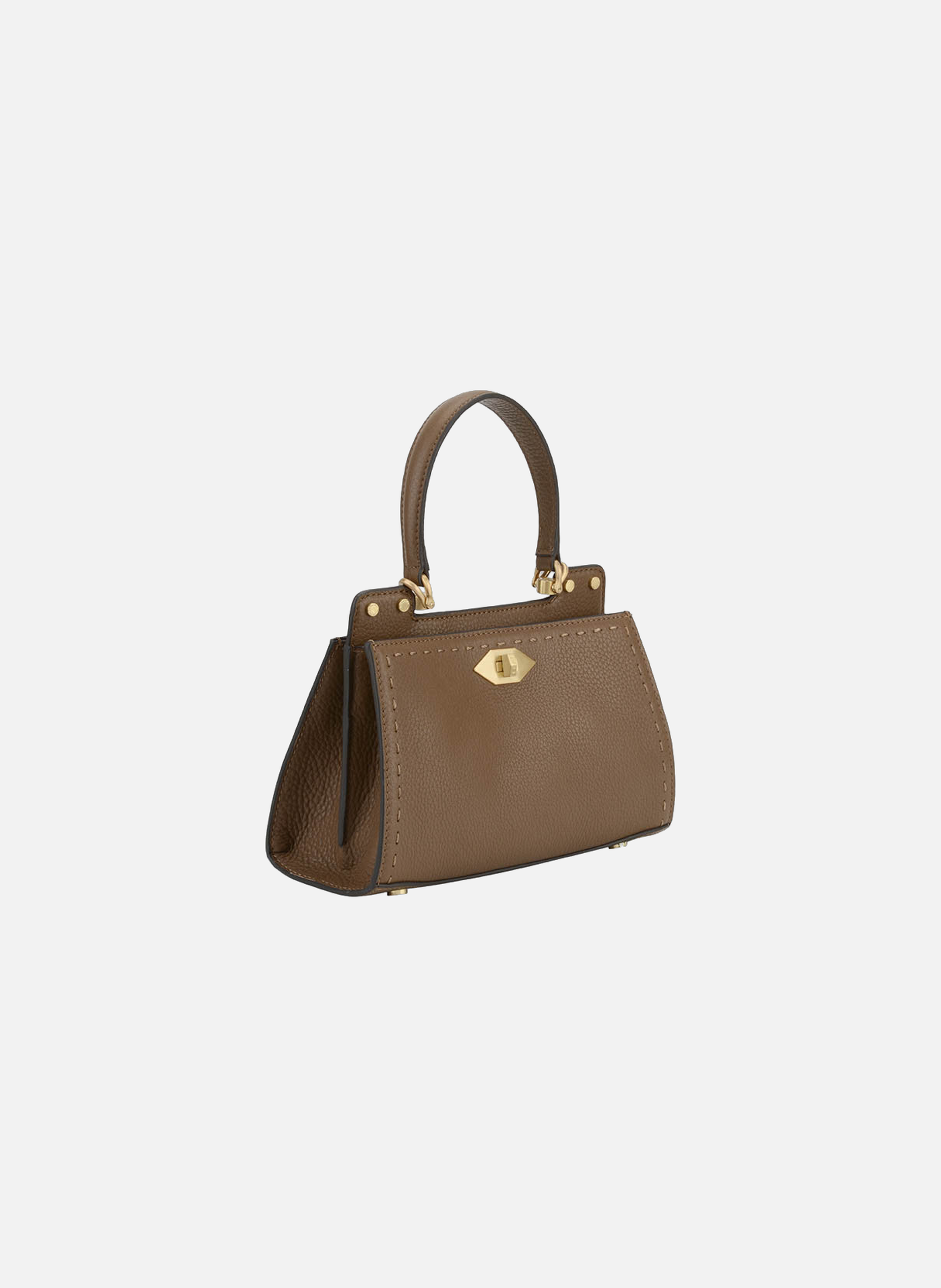 Trianon | sac à main pm en cuir de vachette POURCHET Marron