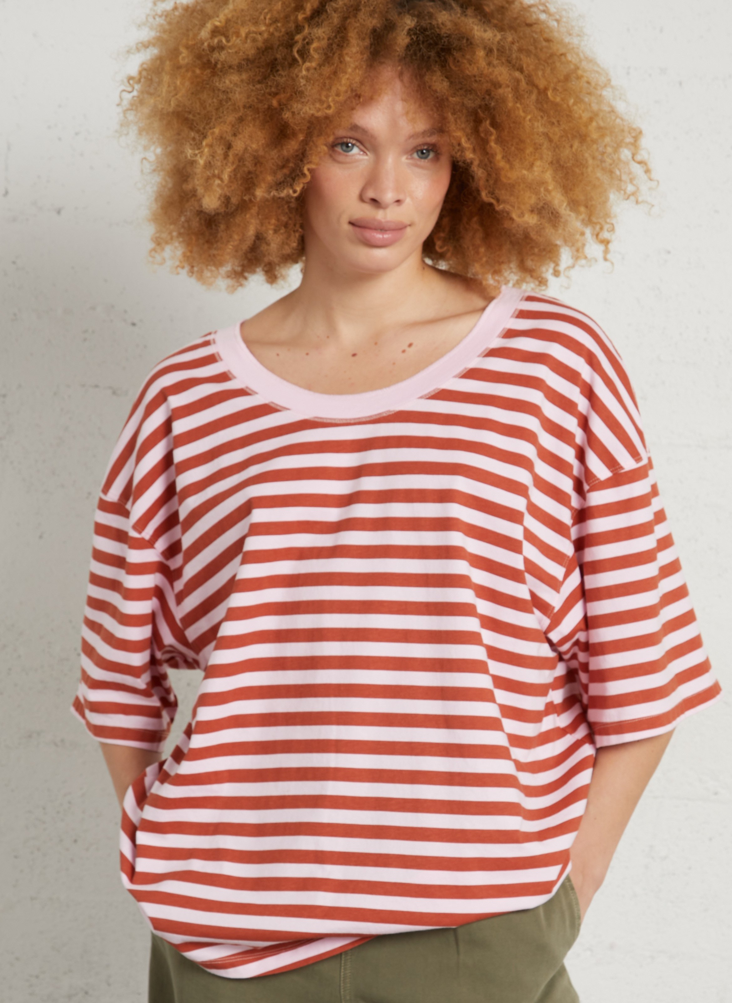 T-shirt oversize en coton gixy AMERICAN VINTAGE Rouge