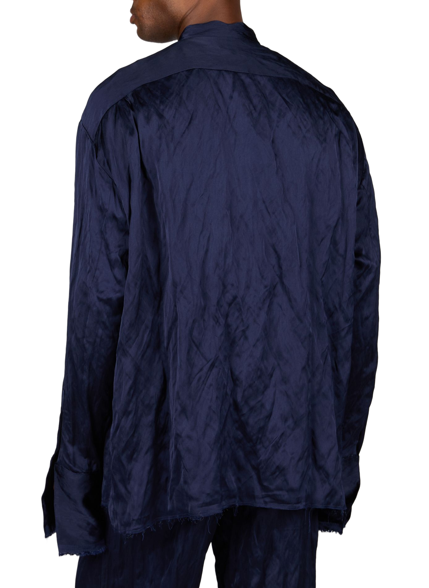 Chemise satinée à manches longues | Bleu 424 Homme