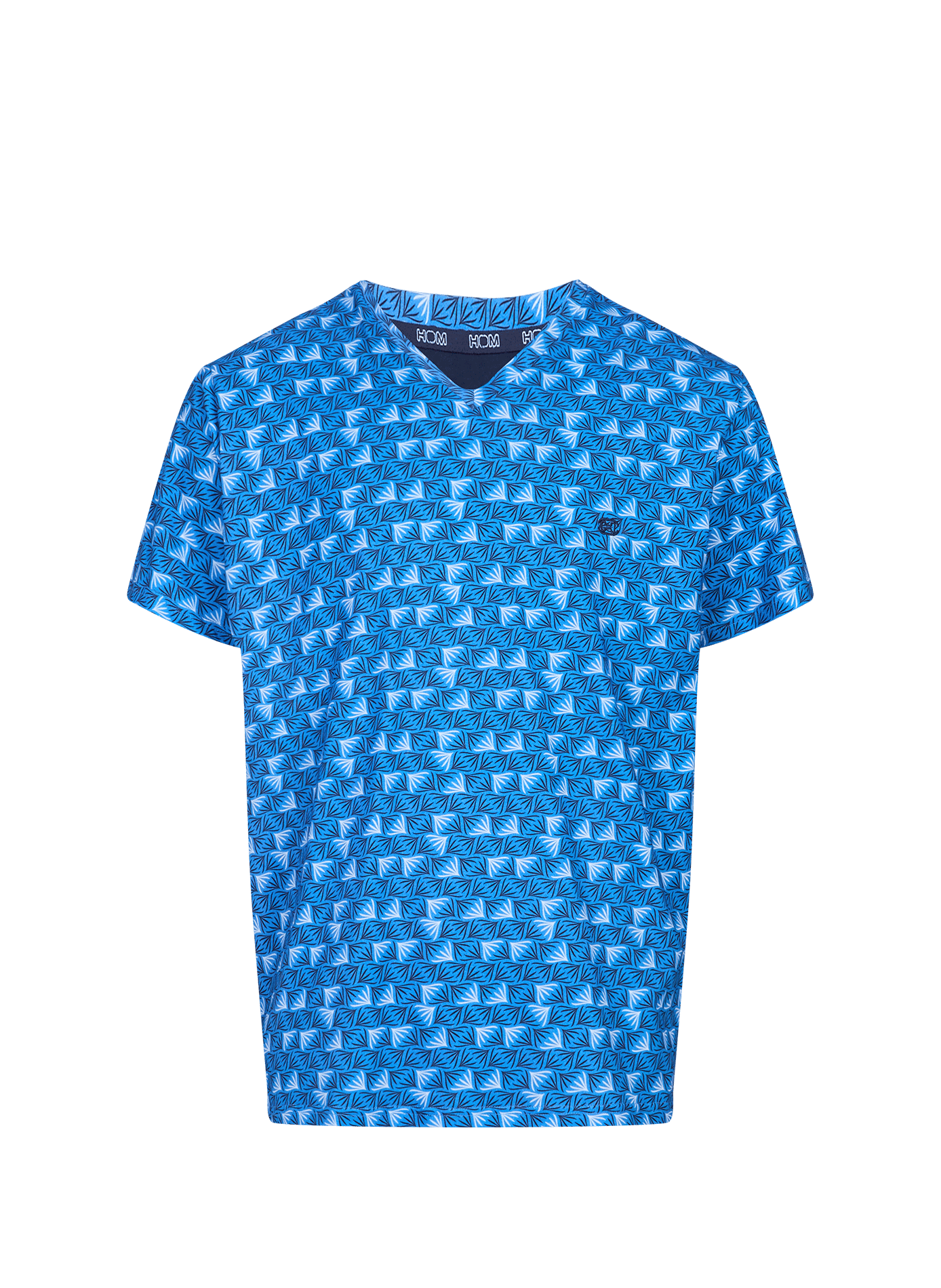 Short printed cotton pajama set HOM Blue