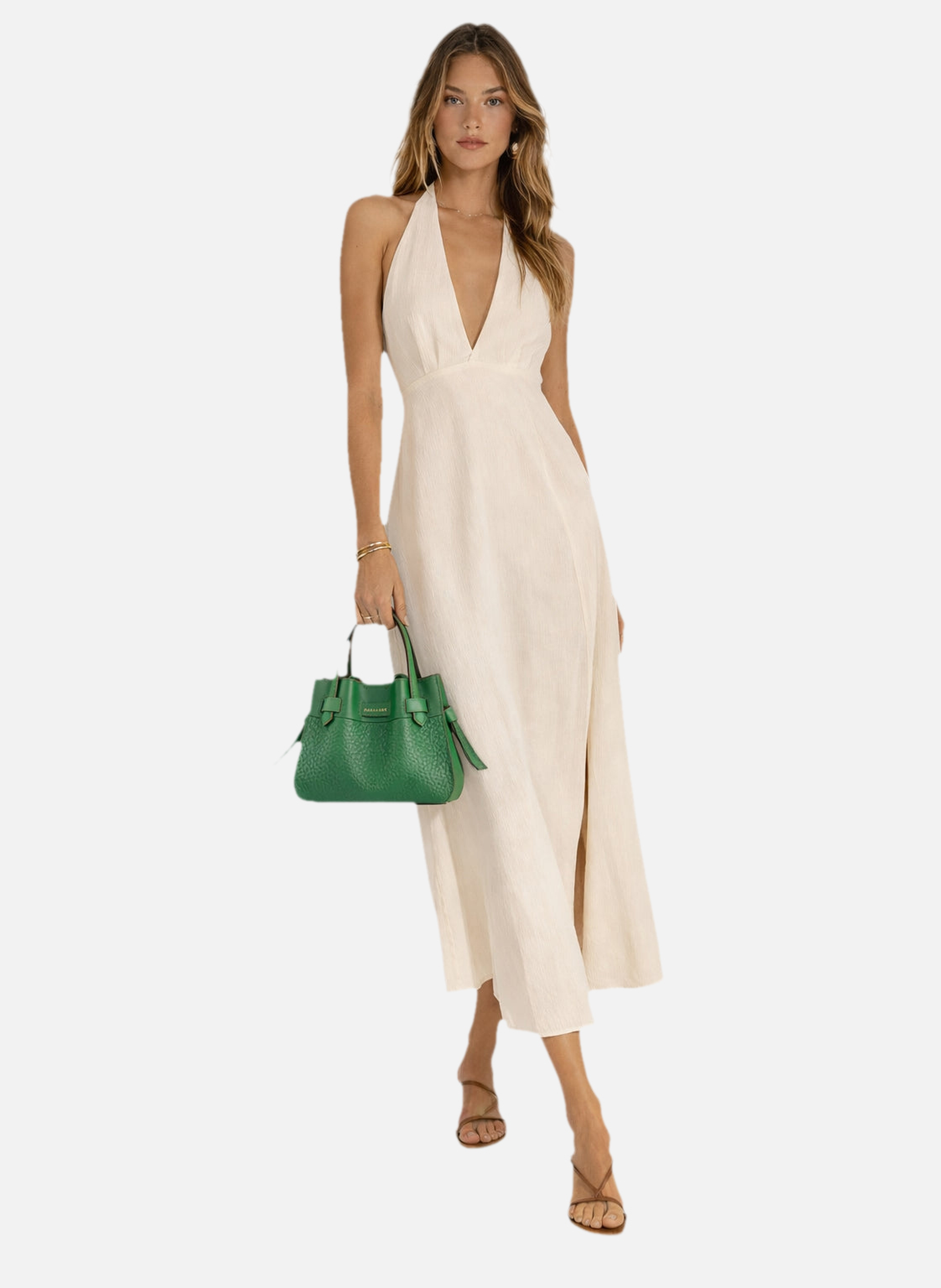 Blossom | sac à main nano en cuir de vachette | Vert POURCHET Femme