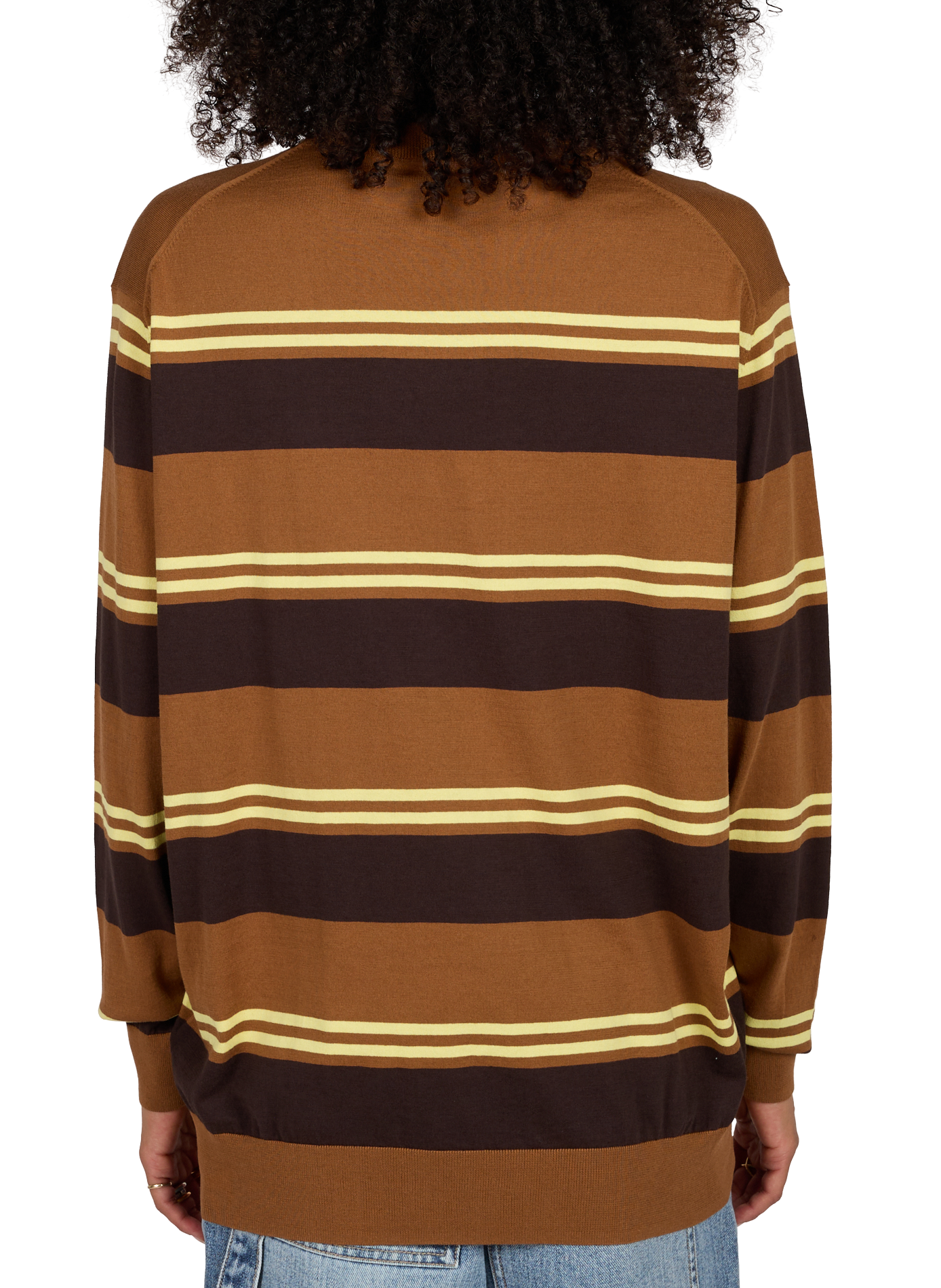 Round neck striped cotton sweater TIBI Multicolour