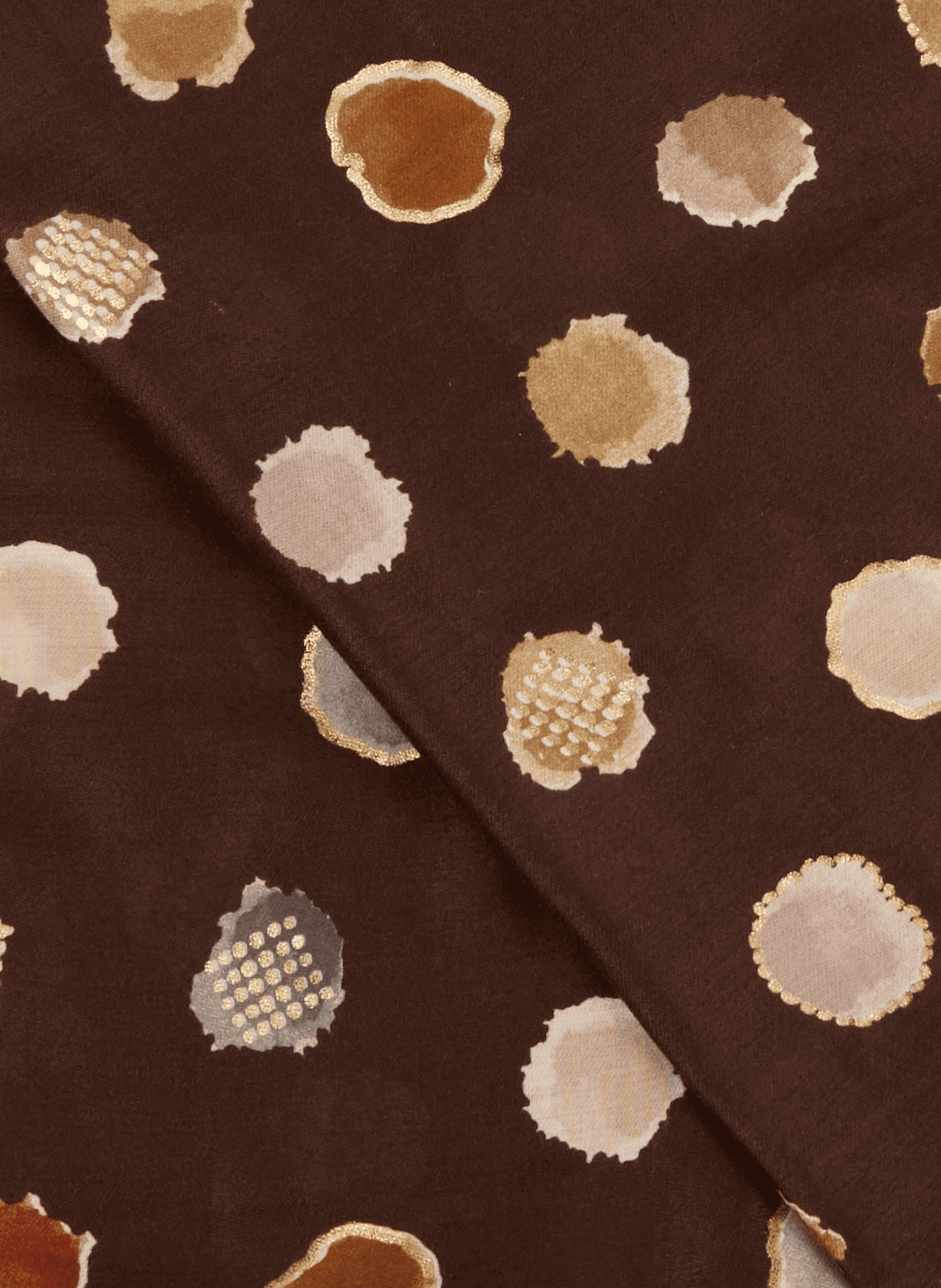 Foulard à motif avec franges AU PRINTEMPS PARIS Marron