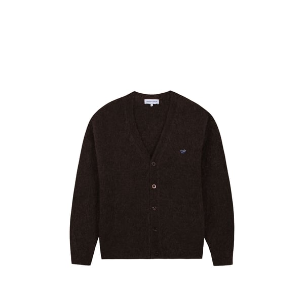 Cardigan droit boutonné avec broderie Cardigan droit boutonné avec broderie