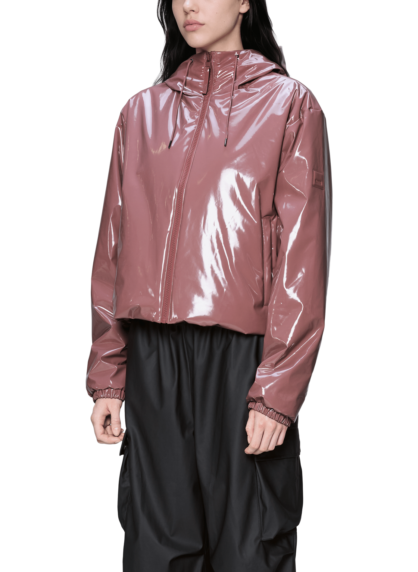 Blouson court Lohja à capuche RAINS Rose