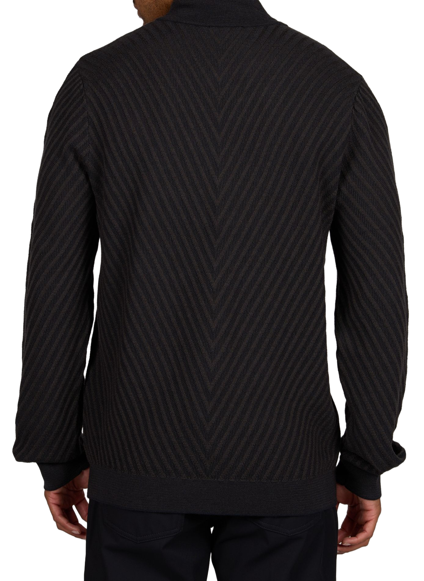 Straight wool zip-up sweater EMPORIO ARMANI Blue