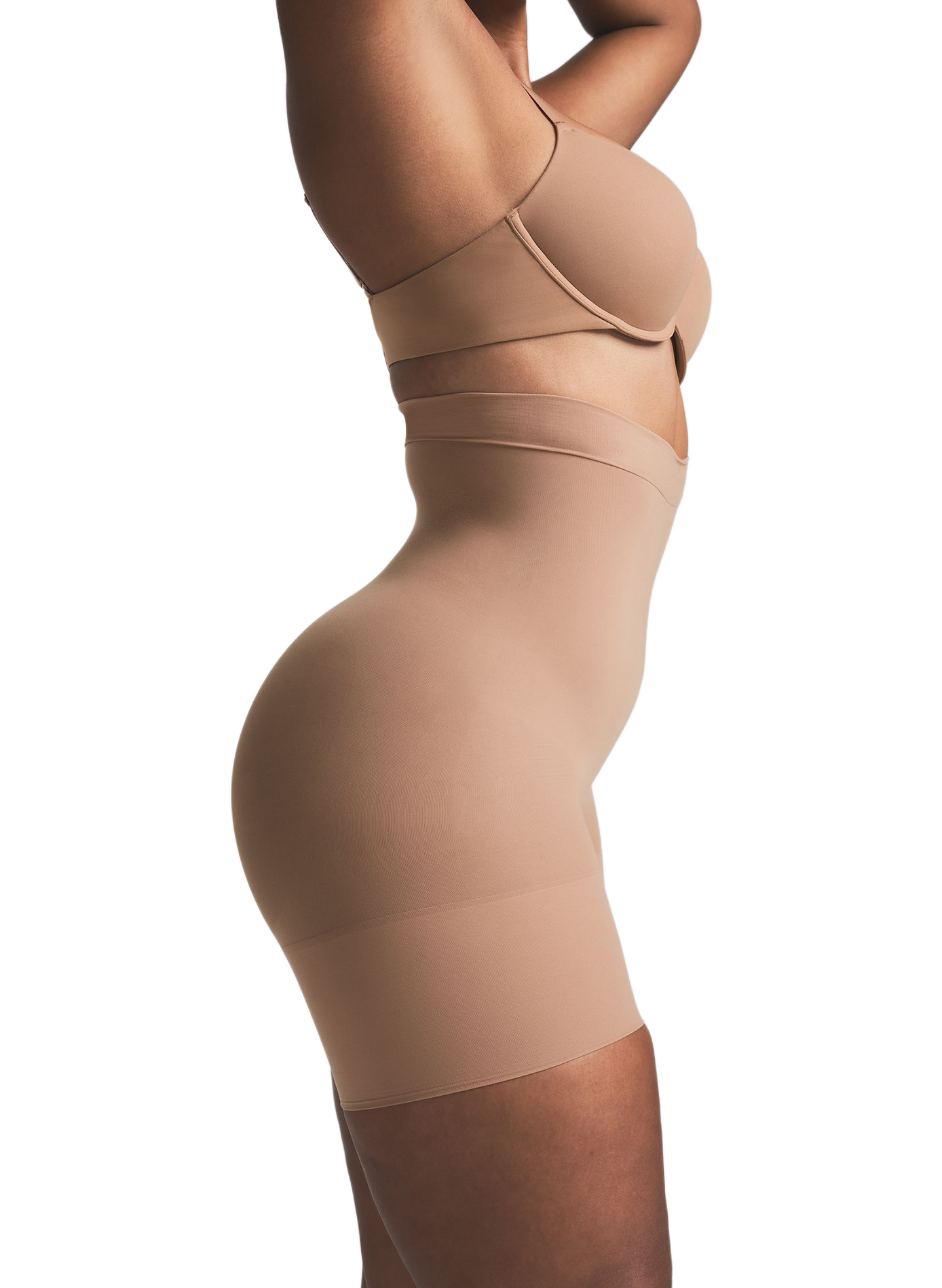Short taille haute sculptant mi-cuisse SKIMS Marron